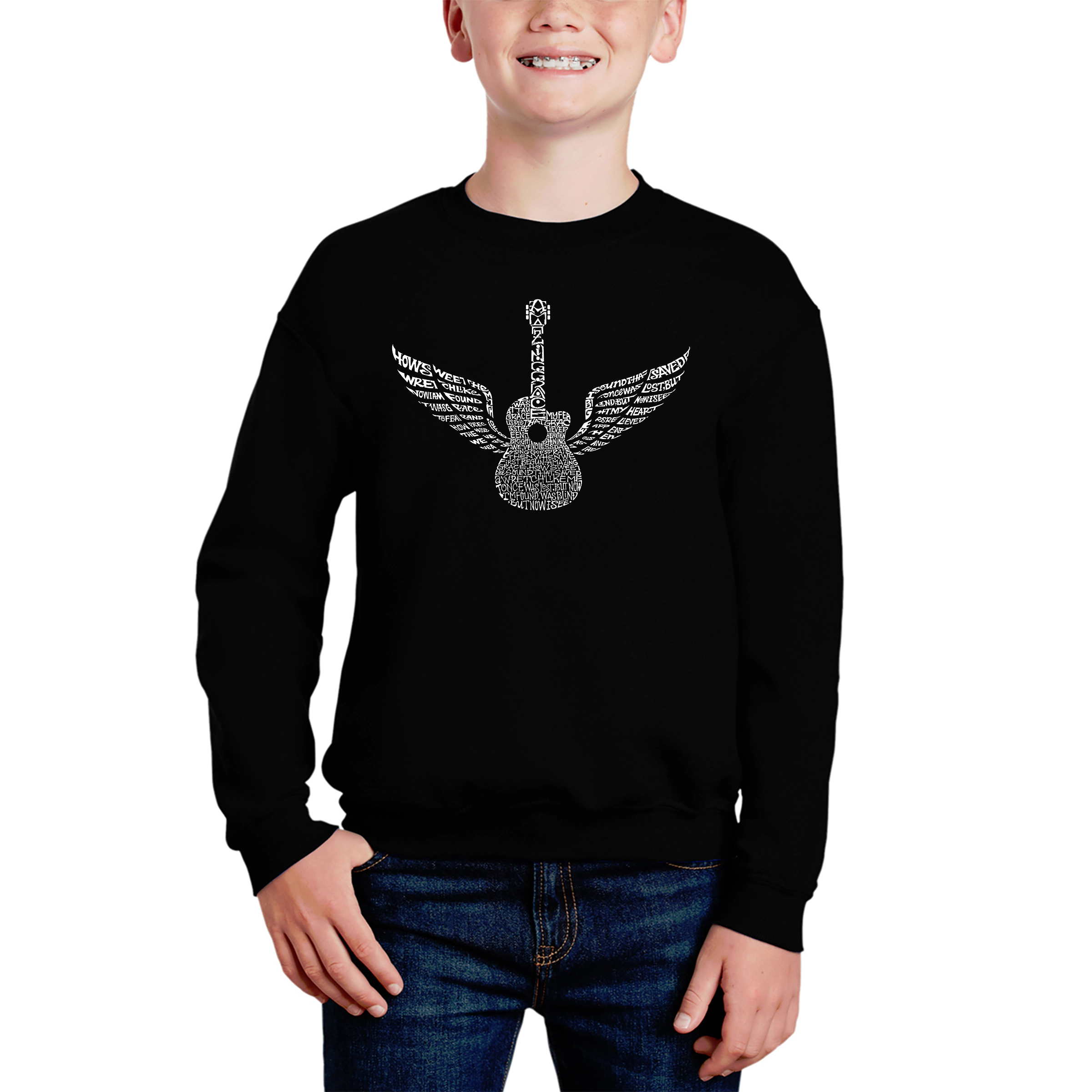 LA Pop Art Boy's Word Sweatshirt - Amazing Grace