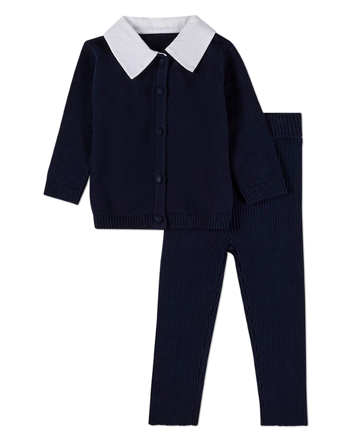 Memoi 2 Piece Baby and Toddler Boys "Pop Collar" 100% Cotton Play Set