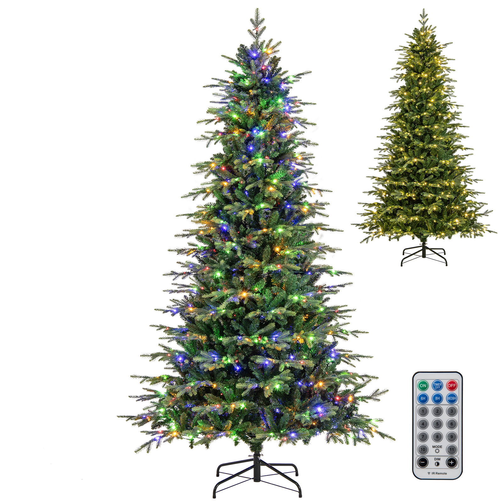 LJG Pre-Lit Artificial Christmas Tree with Warm White LED Lights