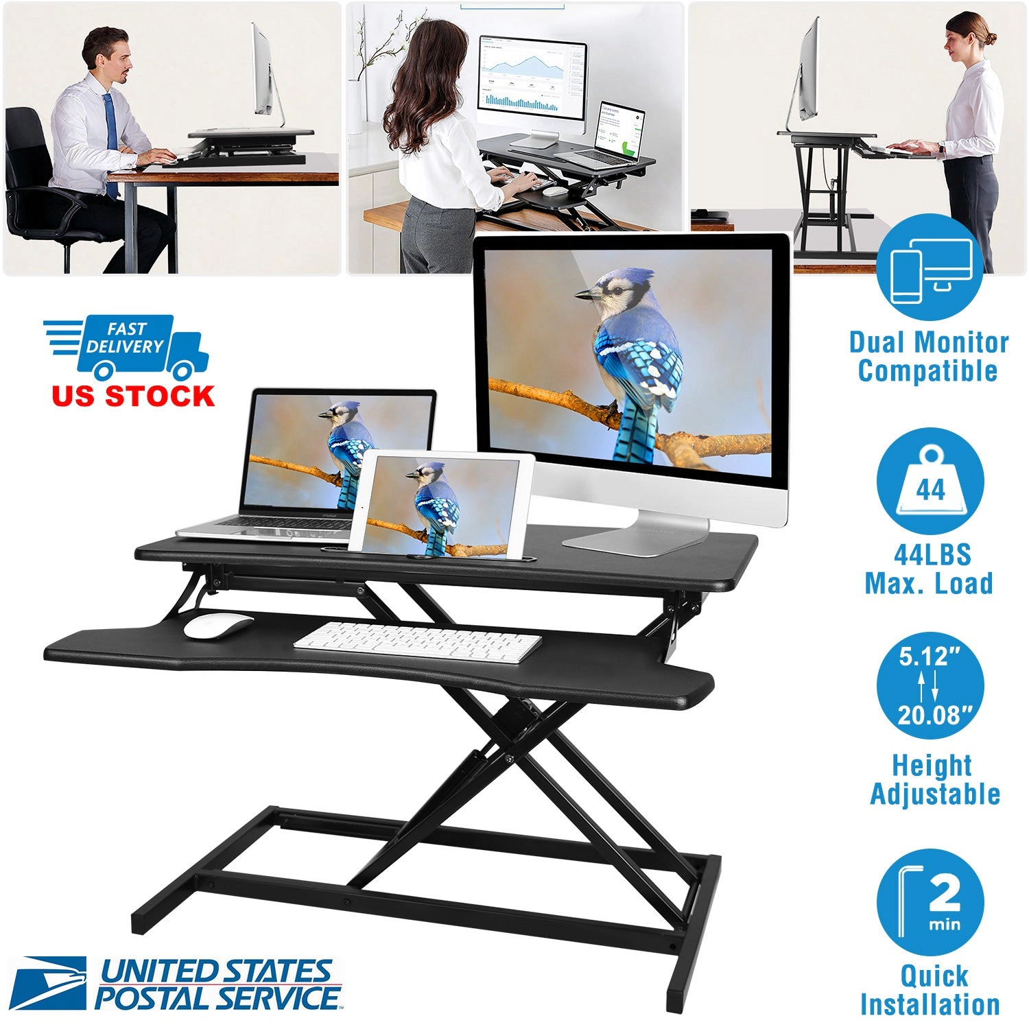 GBruno Height Adjustable Standing Desk Converter