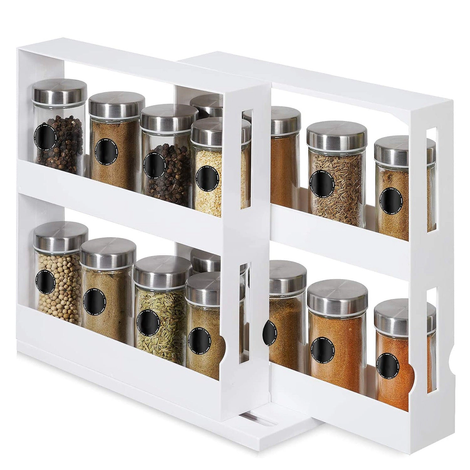 GBruno 2-Tier Swivel Cabinet Organizer Rack