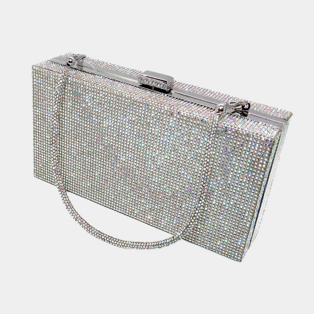 Fashnzfab Bling Rectangle Evening Tote / Clutch Crossbody Bag