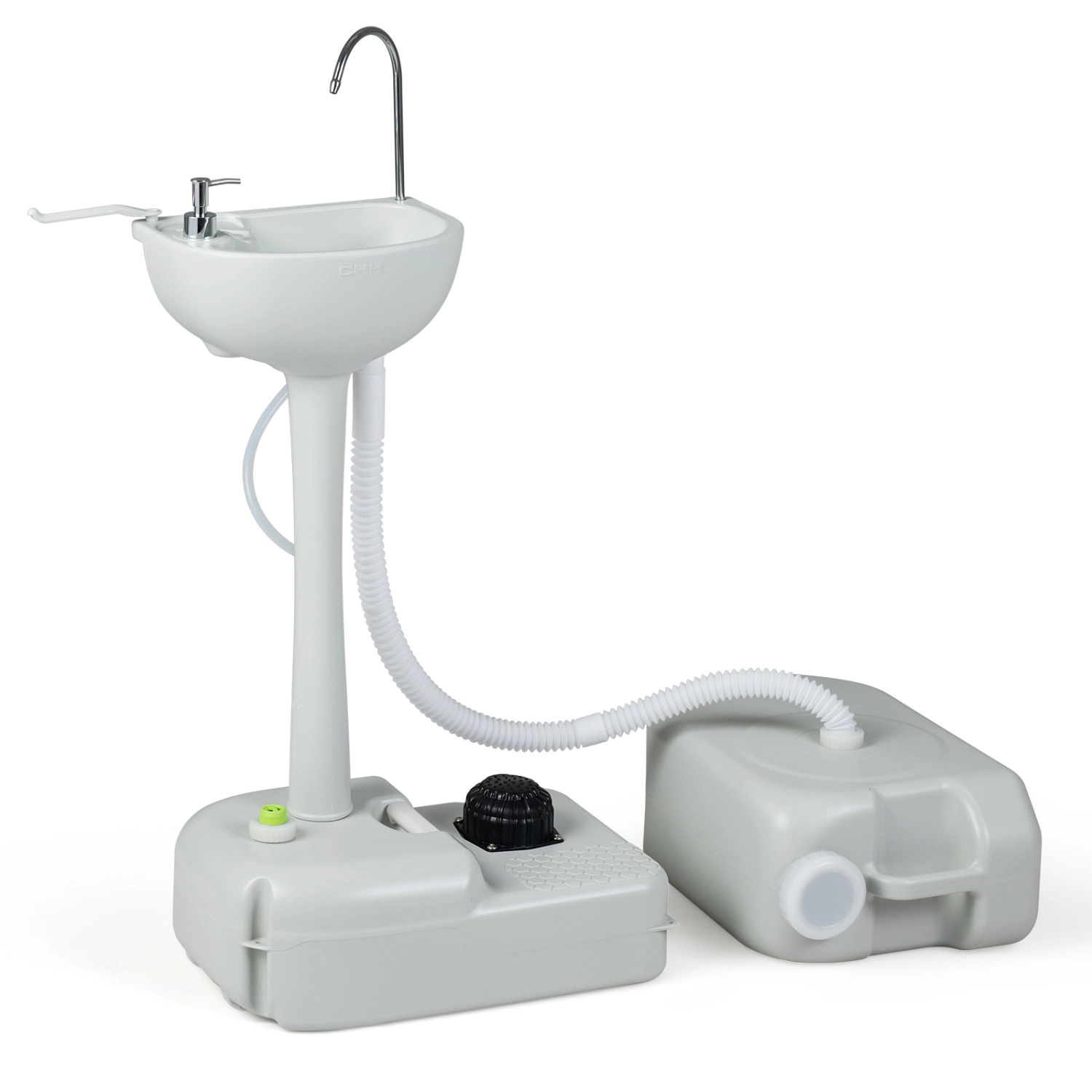 LJG 4.5 Gal Wash Basin Stand with 6.34 Gal Recovery Tank and Rolling Wheels