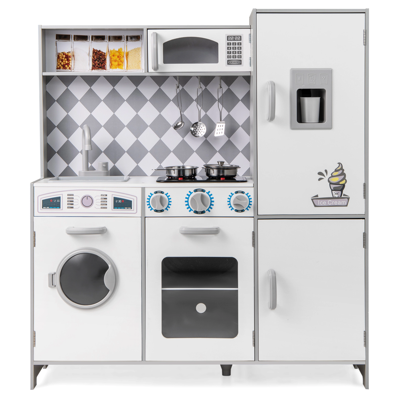 Hivvago Pretend Play Kitchen for Kids Aged 3+ with Real Sounds and Lights
