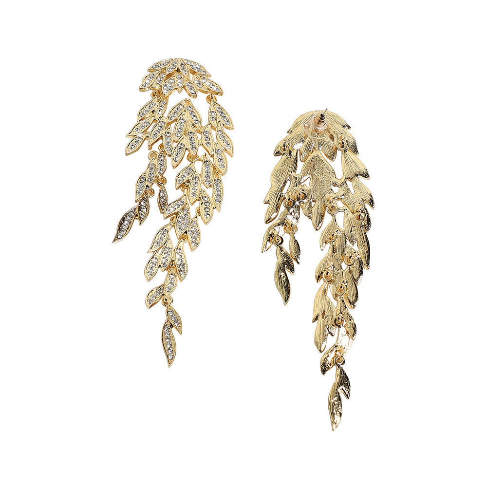 SOHI Women's Crystal Silver Party Drop Earrings