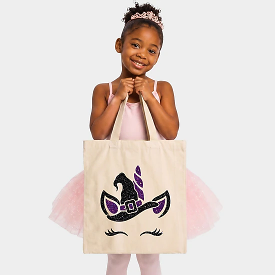 Simply Sage Market - Canvas Tote - Unicorn Witch Glitter