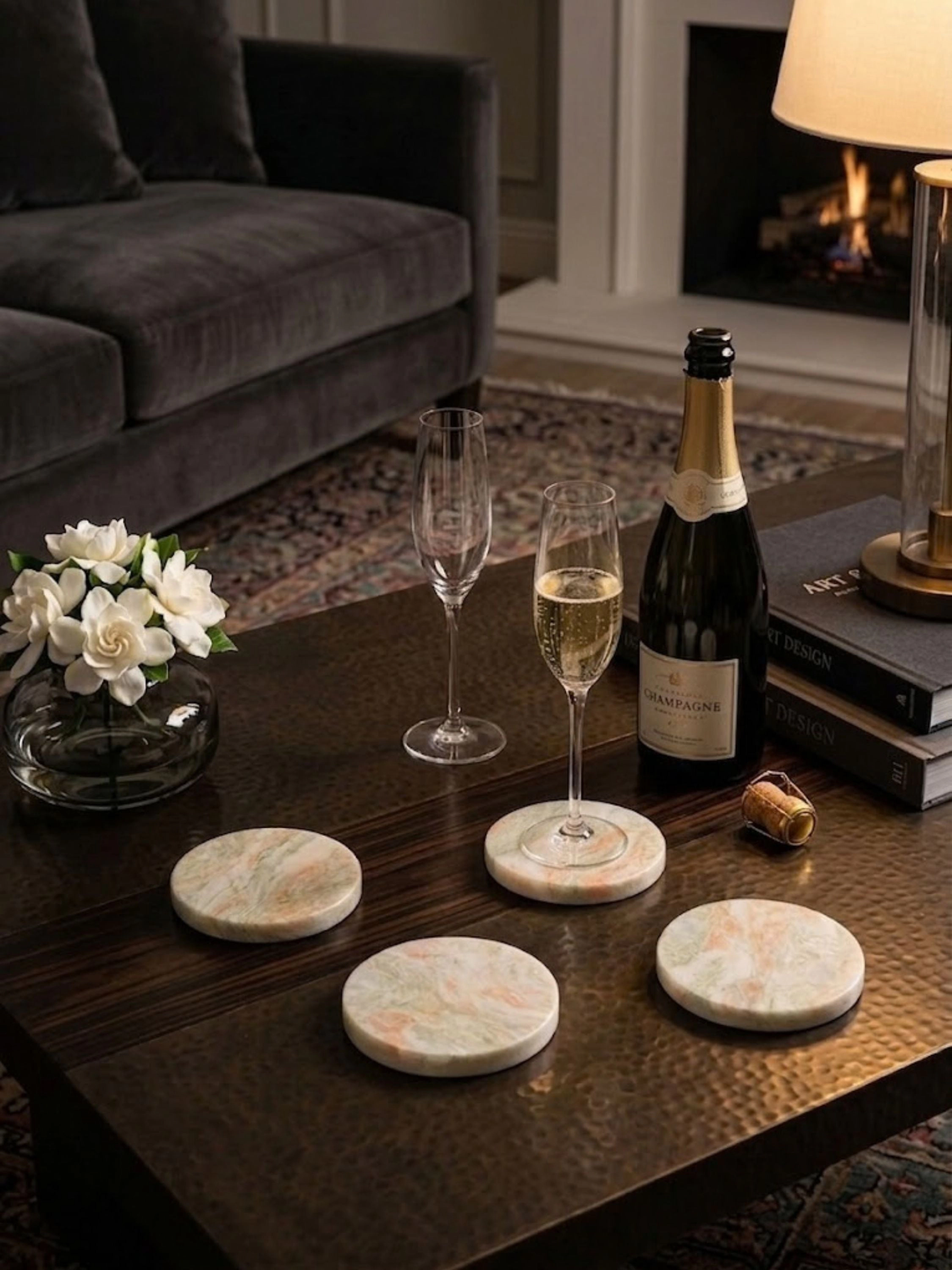 GAURI KOHLI Moonlight Onyx Coasters