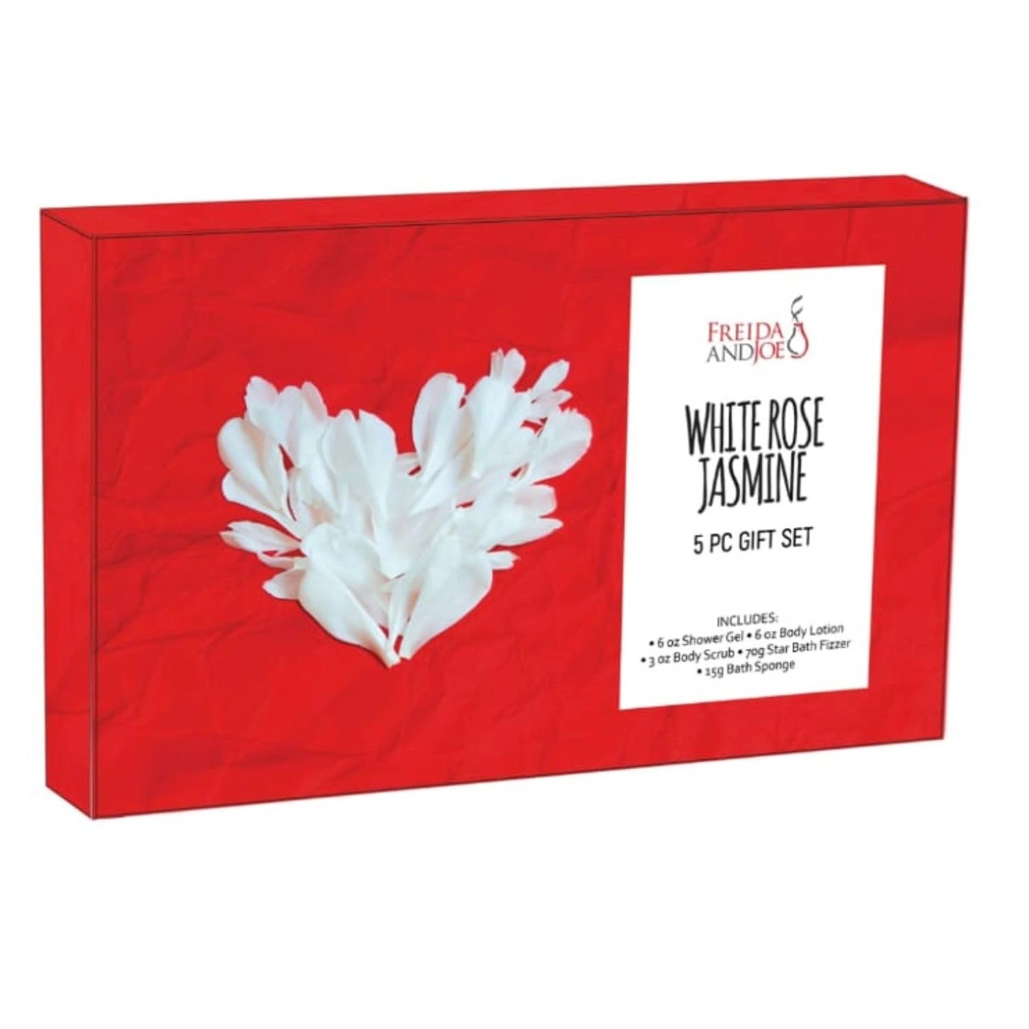 Freida and Joe Women White Rose Jasmine Fragrance Bath and Body Collection Gift Box Set