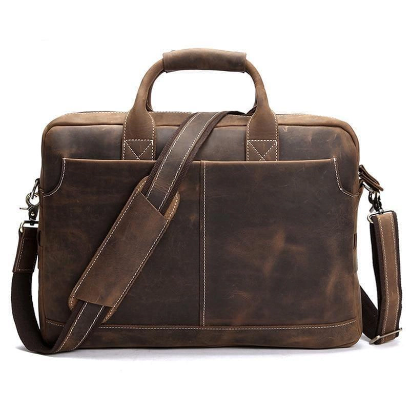Steel Horse Leather Unisex The Welch Briefcase | Vintage Leather Messenger Bag