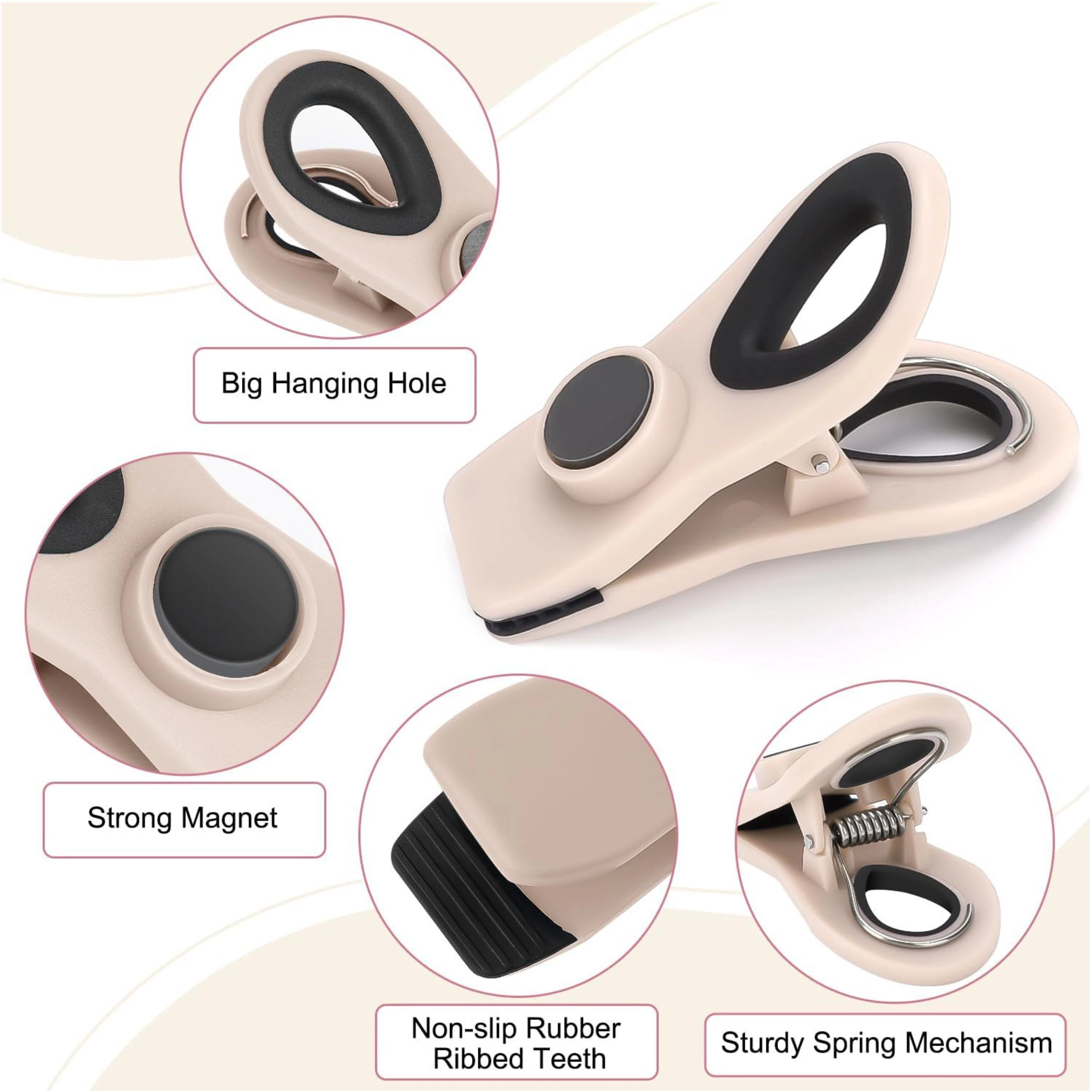 Stock Preferred Magnetic Chip Bag Clips with Airtight Seal for Food Storage