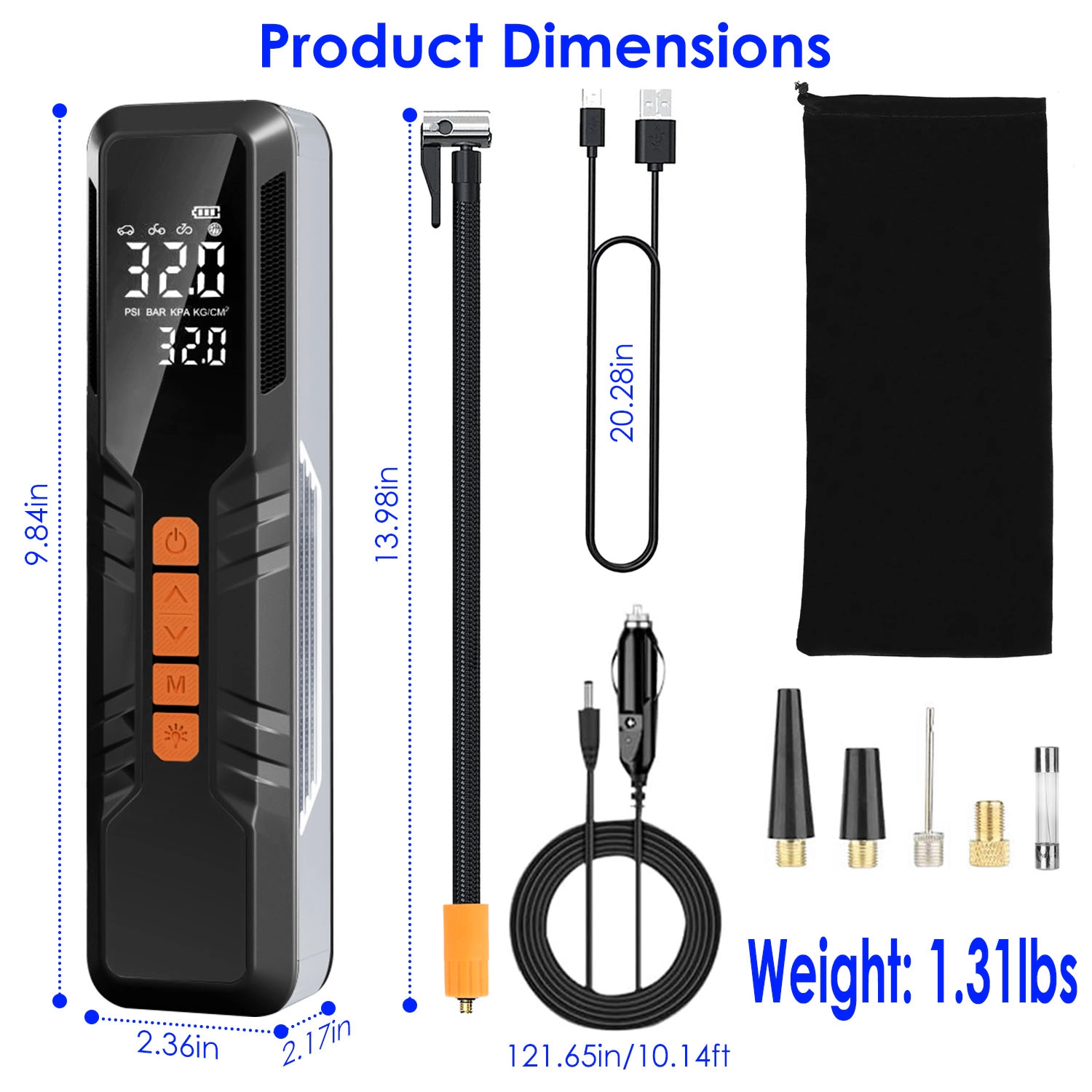 GBruno 150PSI Digital Tire Inflator Air Compressor