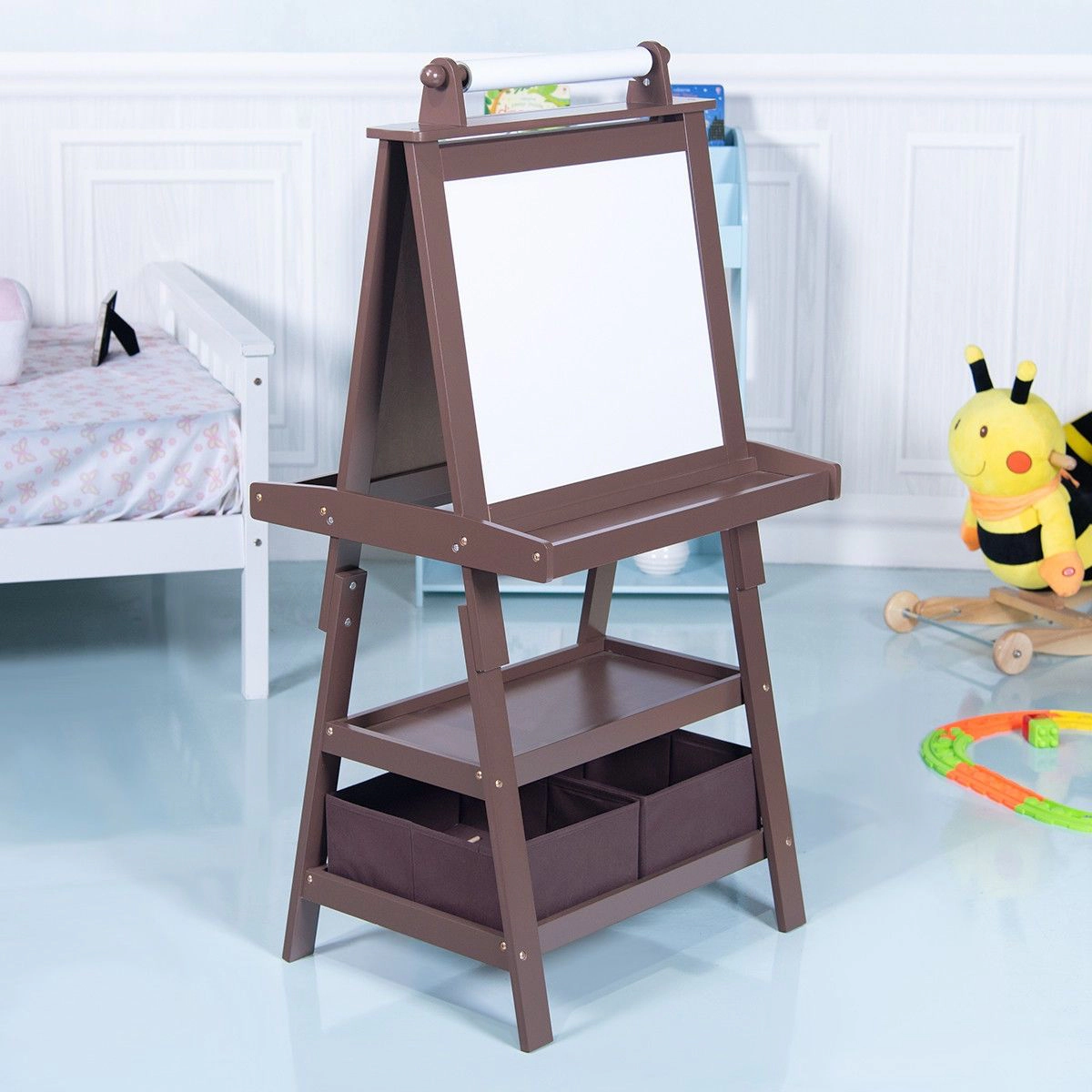 SlickBlue Double-Sided Kids Art Easel with Trays and Paint Cups