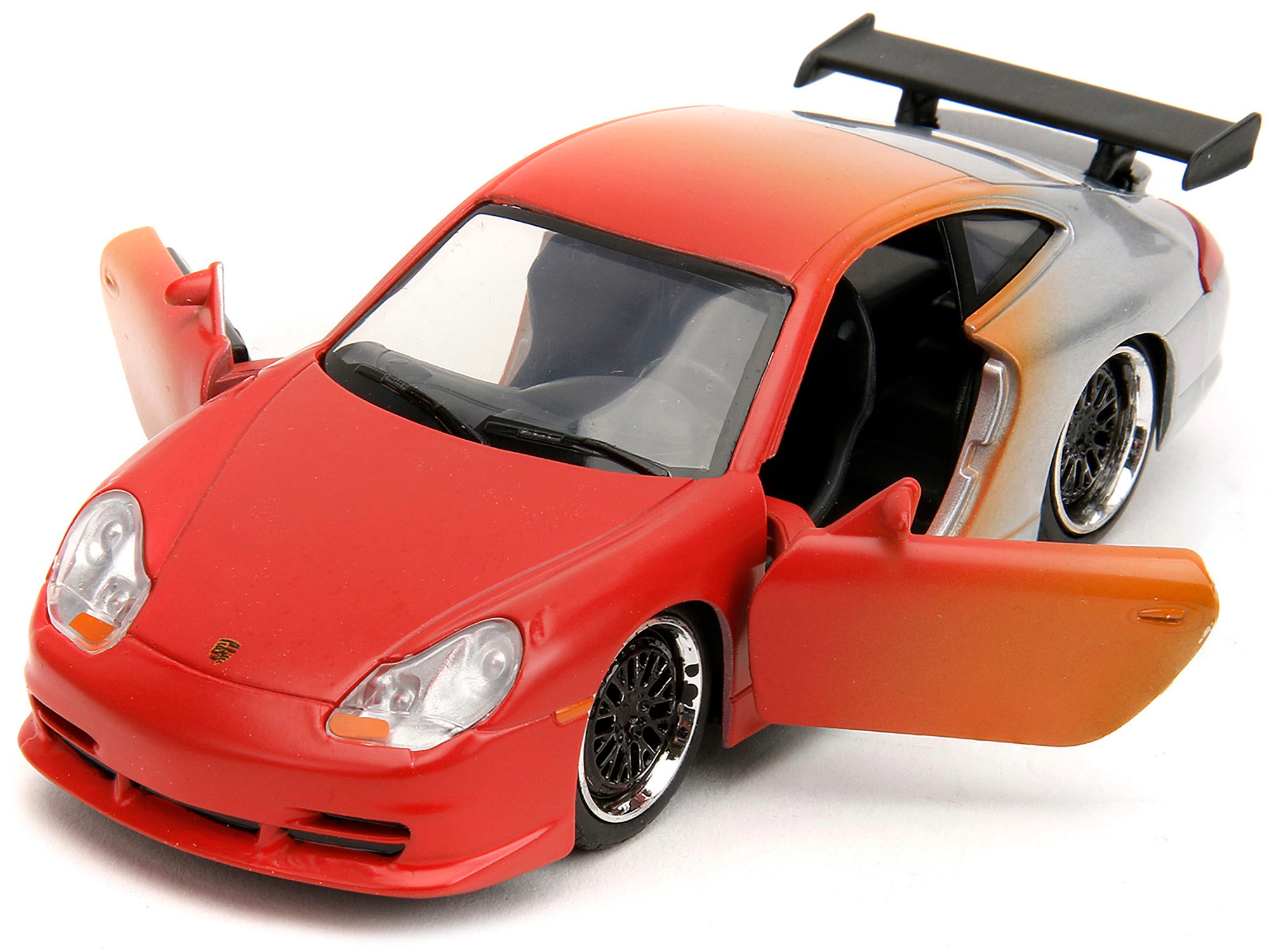 Jada Porsche 911 GT3 RS Matt Orange and Silver Metallic "Pink Slips" Series 1/32 Diecast Model Car by Jada
