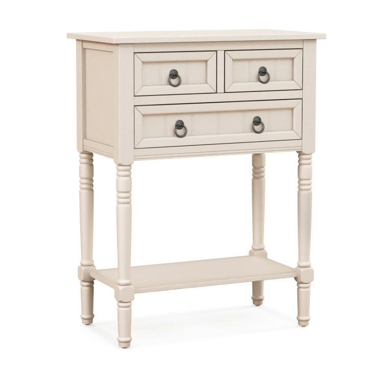 Hivvago Compact Entry Console with Multiple Drawers and Open Storage Shelf