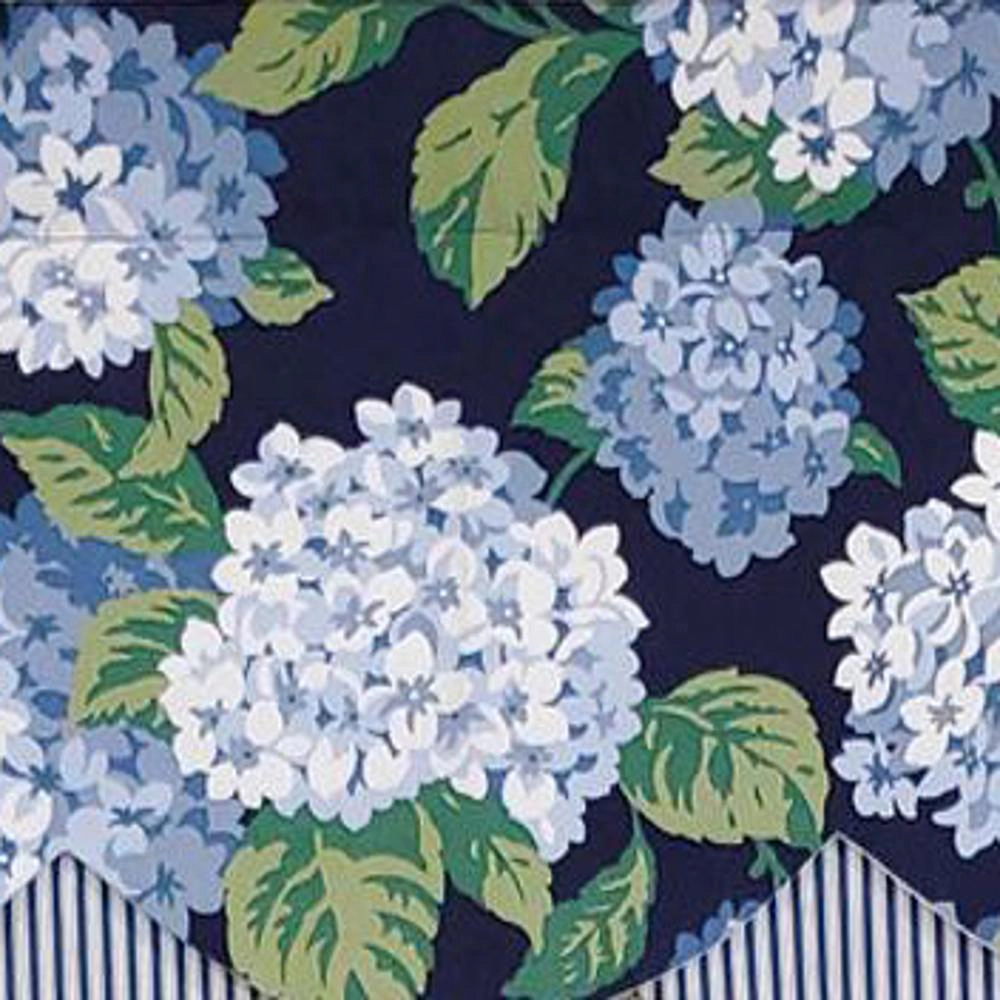 RLF Home 100% Cotton Luxurious Modern Summer Wind Petticoat Style Window Valance 50" x 15" Navy