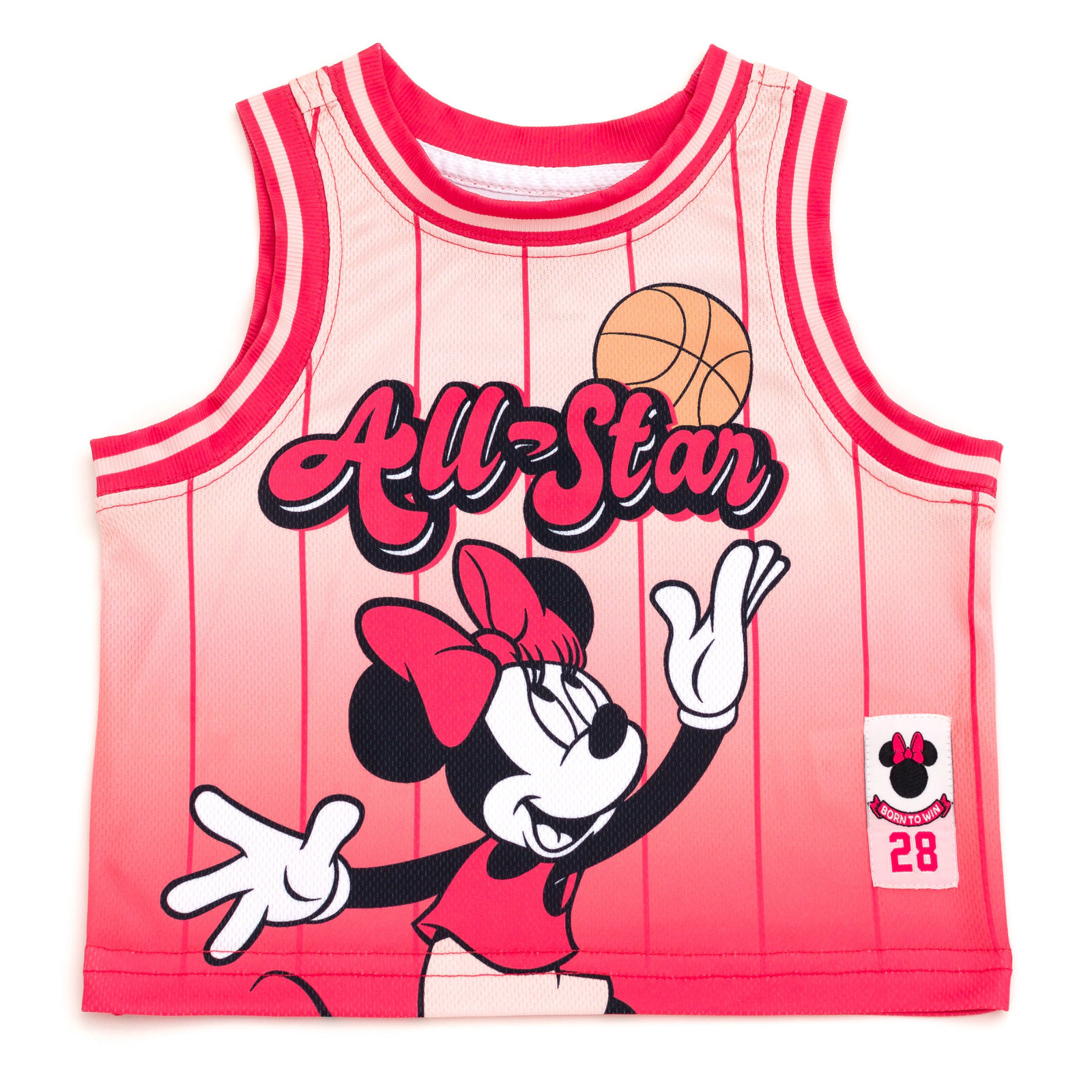 Disney Minnie Mouse Girls' 2-Piece Basketball Jersey and Shorts Set