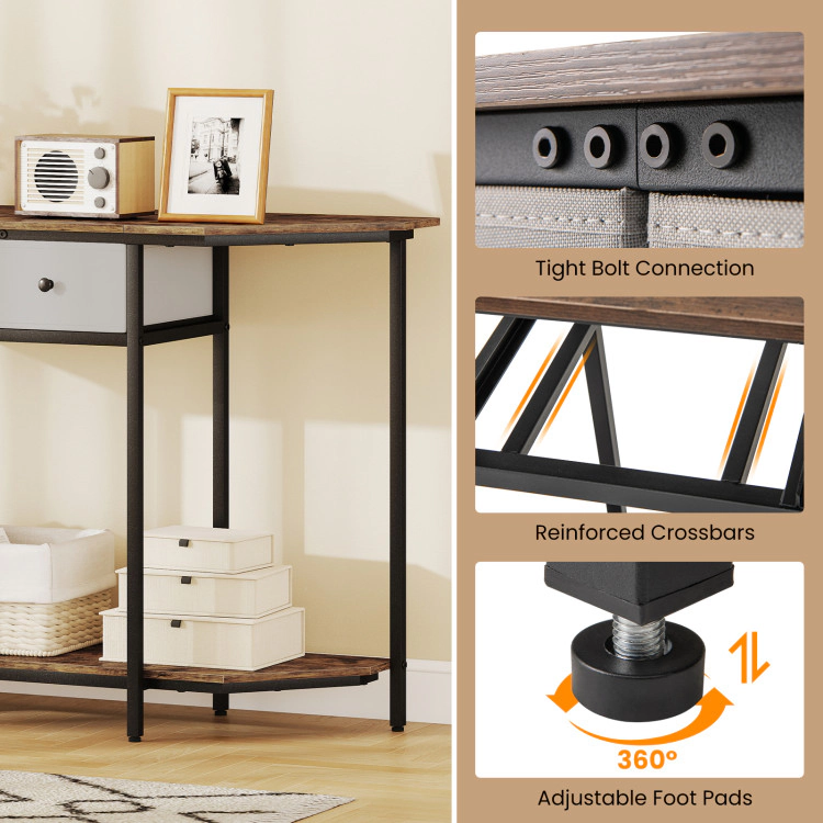 Hivvago Functional Living Room Table Featuring Two Drawers and Open Shelf