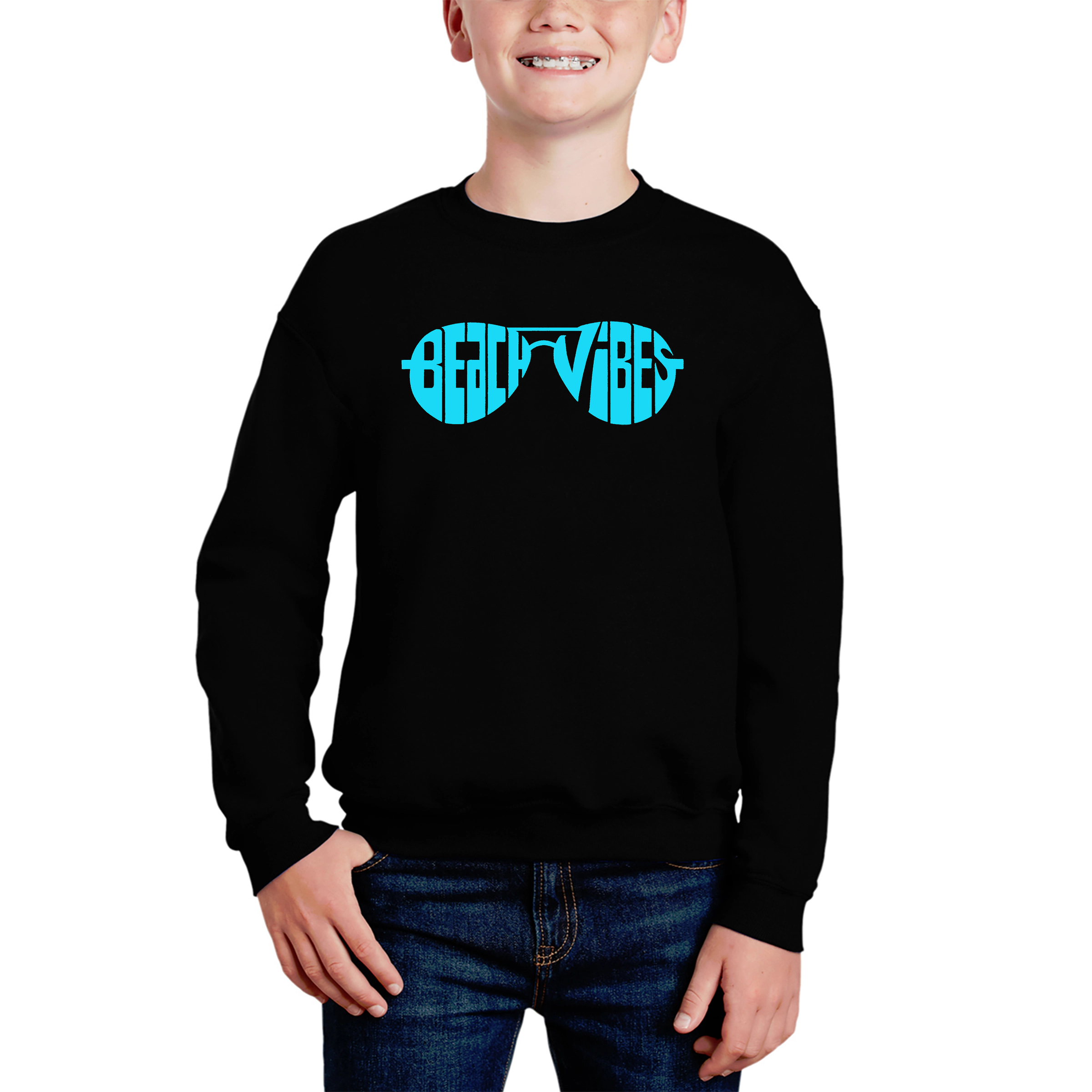 LA Pop Art Boy's Word Sweatshirt - Beach Vibes
