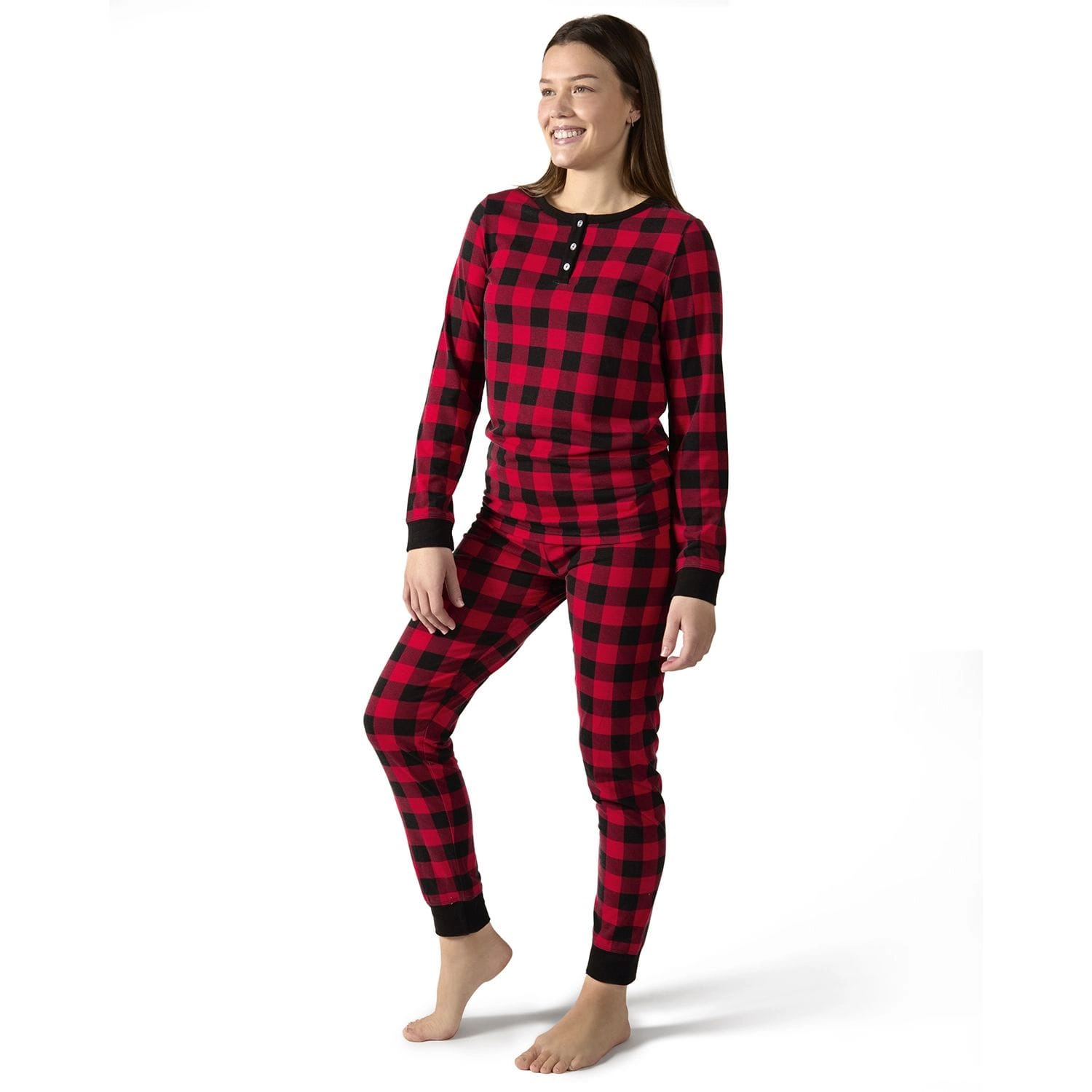 MeMoi Women's Buffalo Plaid Two-Piece PJ Set a Bag