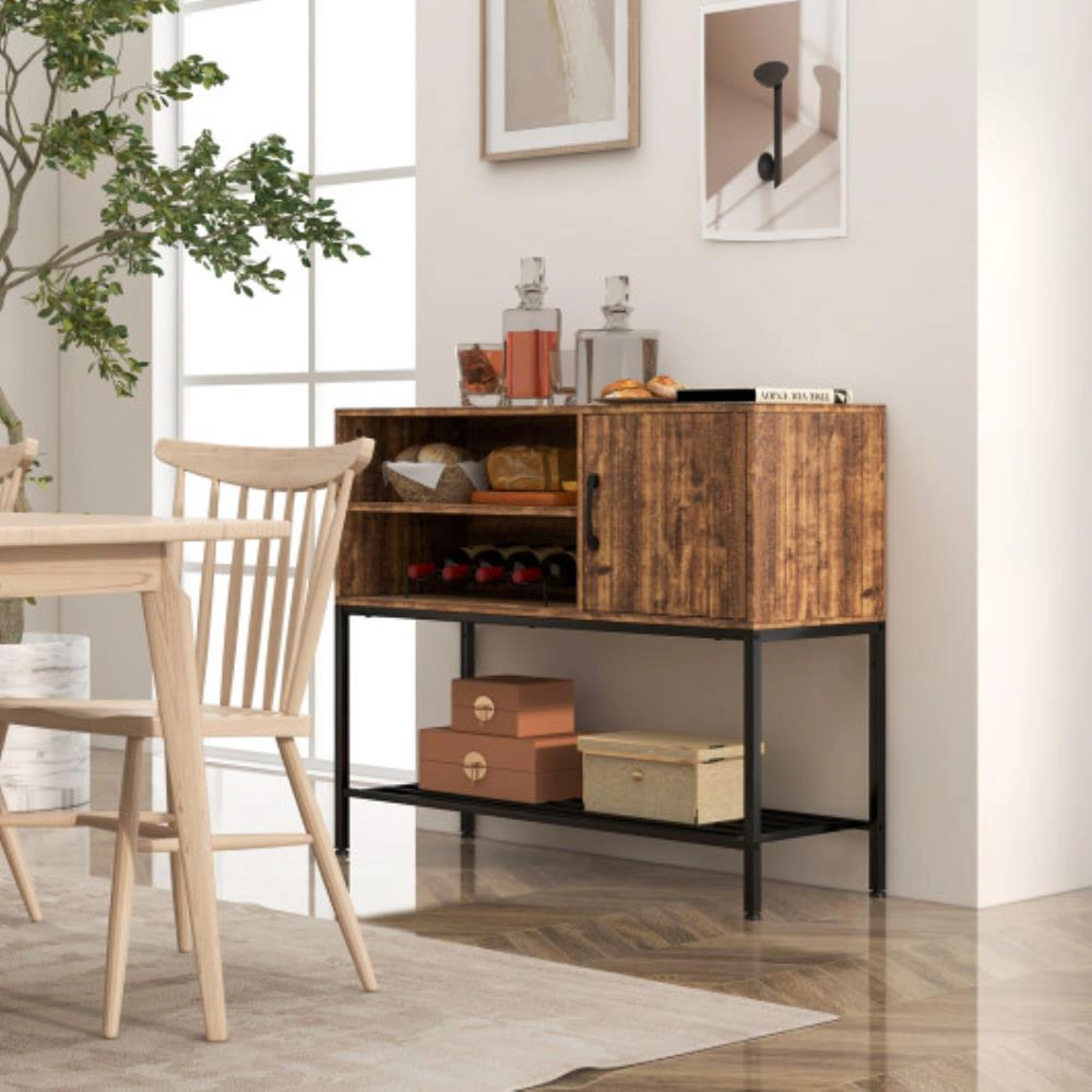 Hivvago Buffet Sideboard Coffee Bar Cabinet With Power Outlets And Usb Ports