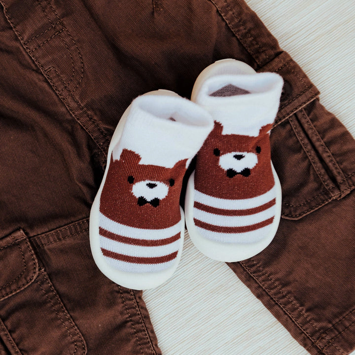 Komuello Toddler Boy First Walk Sock Shoes Big Bear