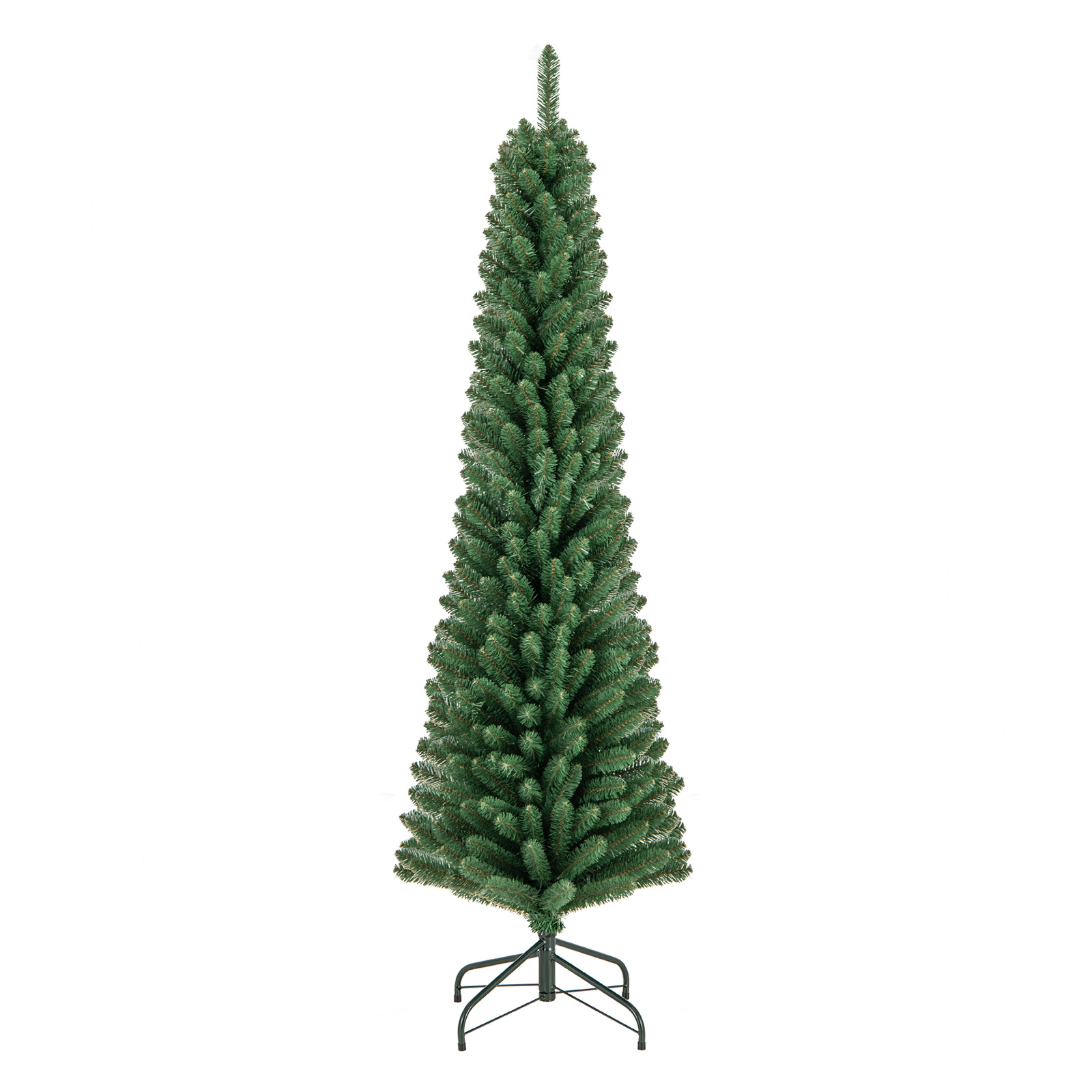 SUGIFT 6-ft Slim Pencil Artificial Christmas Tree, 392 Memory Wire Tips, Metal Stand