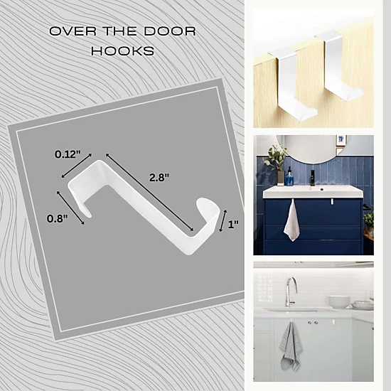 Evideco 2-Pack Stainless Steel Over-the-Door Hooks, Fingerprint & Rust Resistant