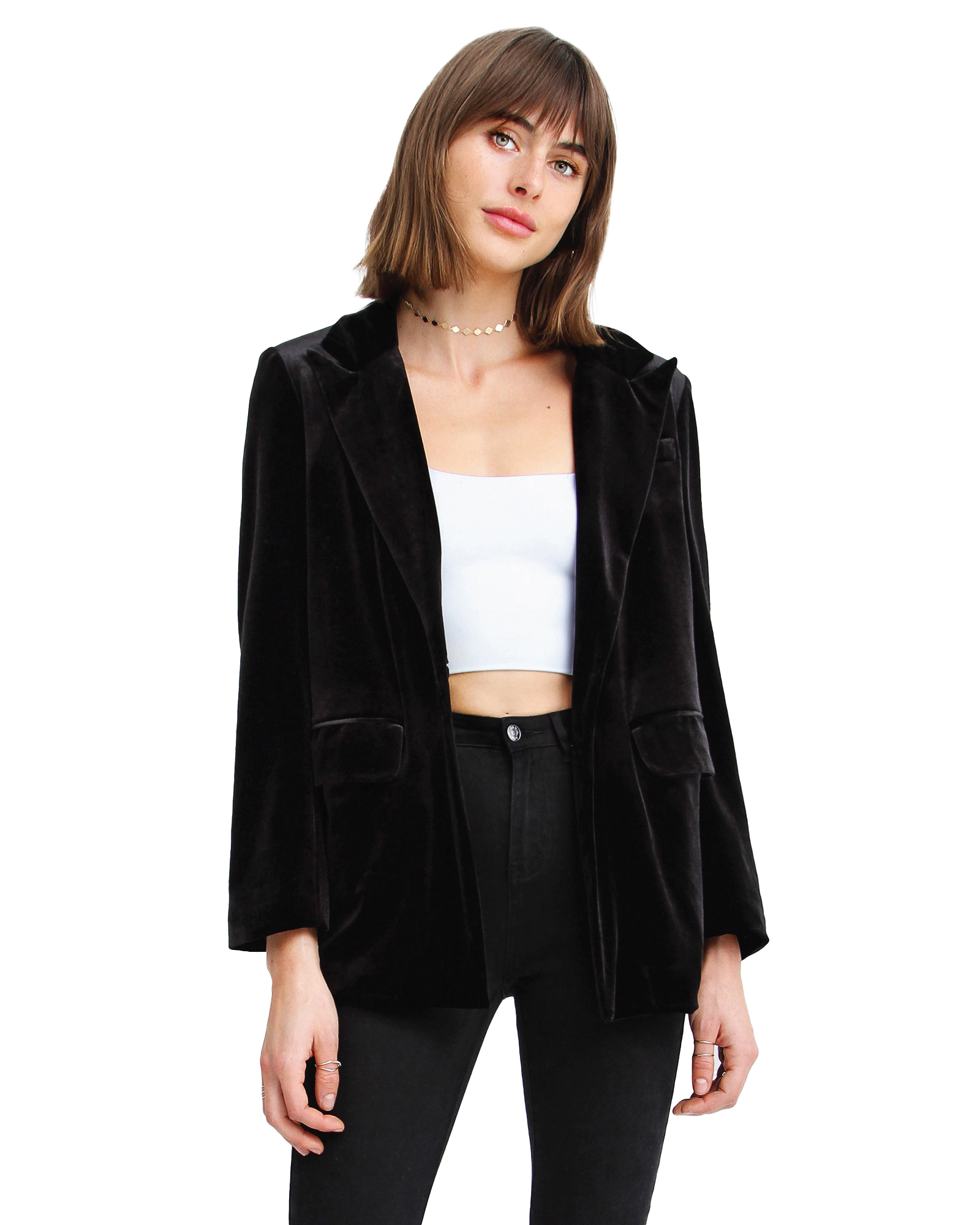 Belle & Bloom Womens Eternity Velvet Blazer