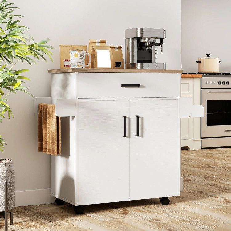Hivvago Kitchen Island Cart Rolling Kitchen Storage Island with Drawer