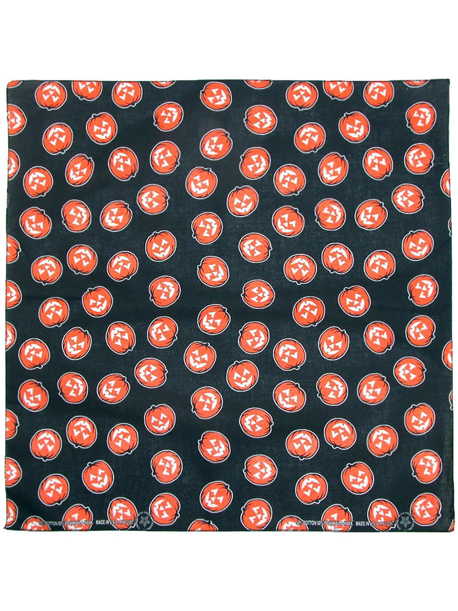 CTM Glow in the Dark Pumpkin Halloween Holiday Bandana