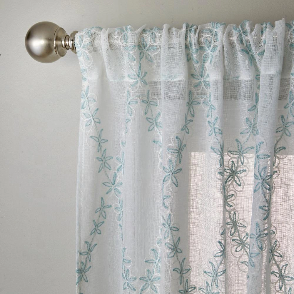 SKL Home By Saturday Knight Ltd Diamond Vine Window Curtain Panel - 52X84", White