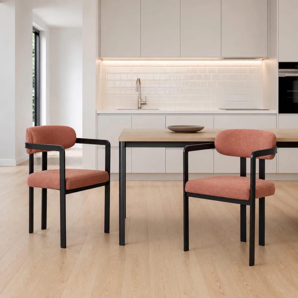 GOODSILO Upholstered Fabric Dining Side Chair, Set of 2