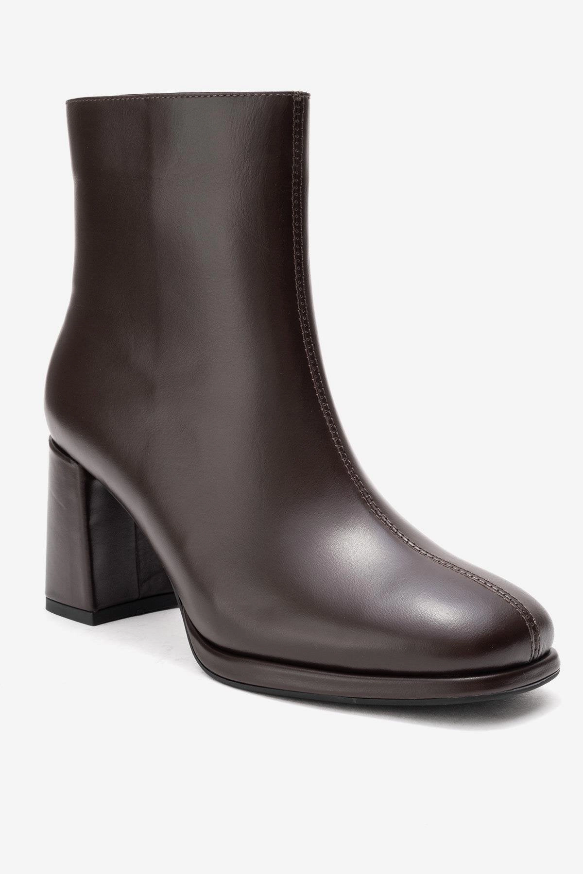 Forever & Always Womens Napoli Leather Block Heel Boot