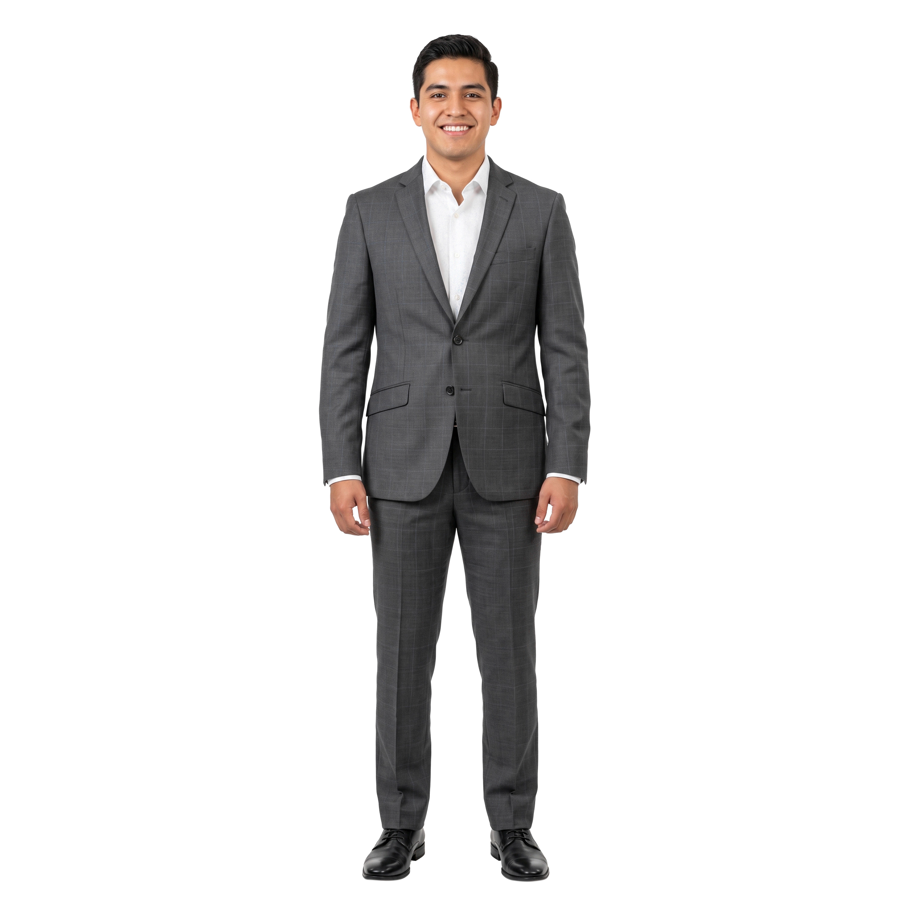 Tazzio Mens Thin Subtle Windowpane 2 Piece Suit Set