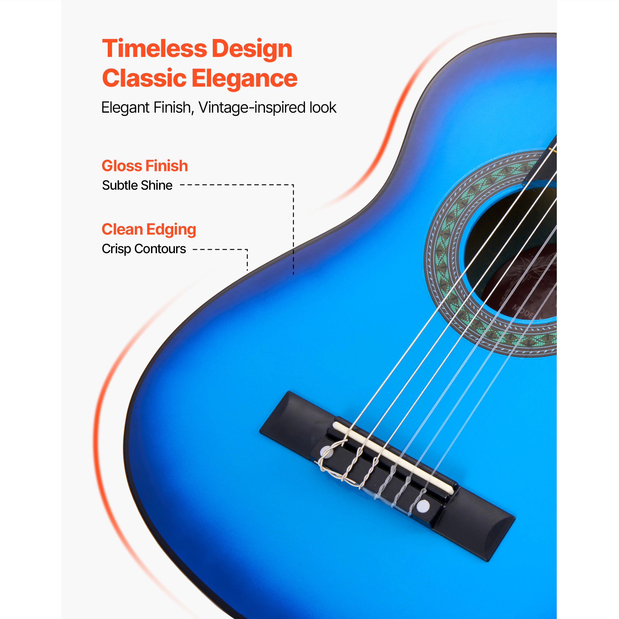 HONGGE Classical Guitar 38 Inch Wood Classical Guitar Starter Kit for Beginners with Nylon Strings Gig Bag Strap Tuner