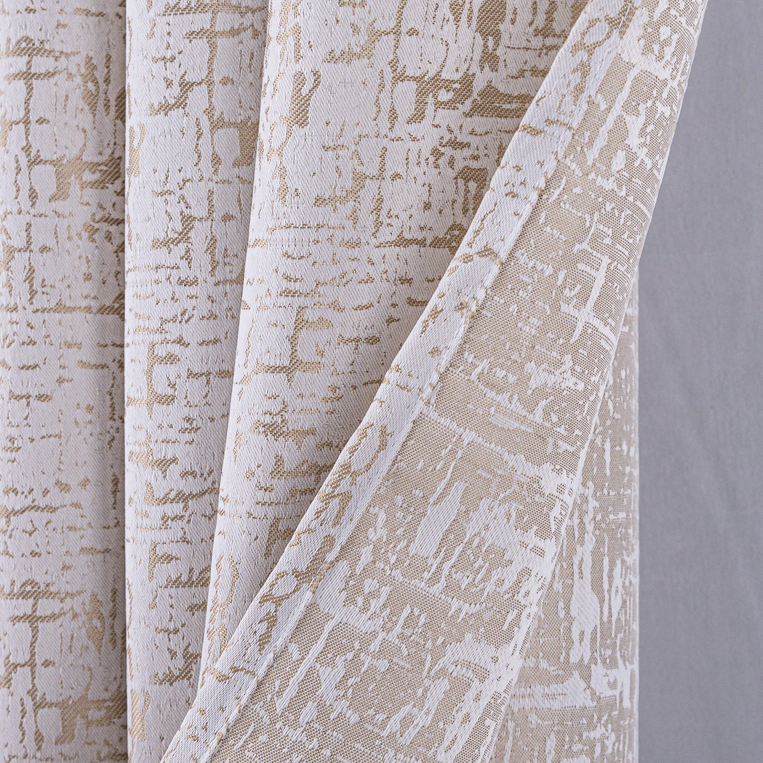 RT Designers Collection 100% Polyester 140 GSM Luca Jacquard Grommet Curtain Panel 54" x 84" Taupe