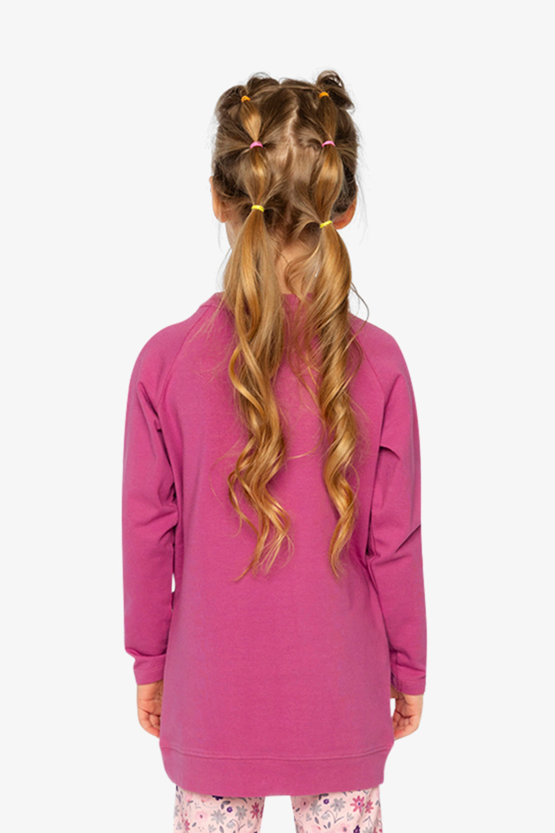 Deux par Girls Flower Appliqué Raglan Sleeve Tunic with Front Pockets
