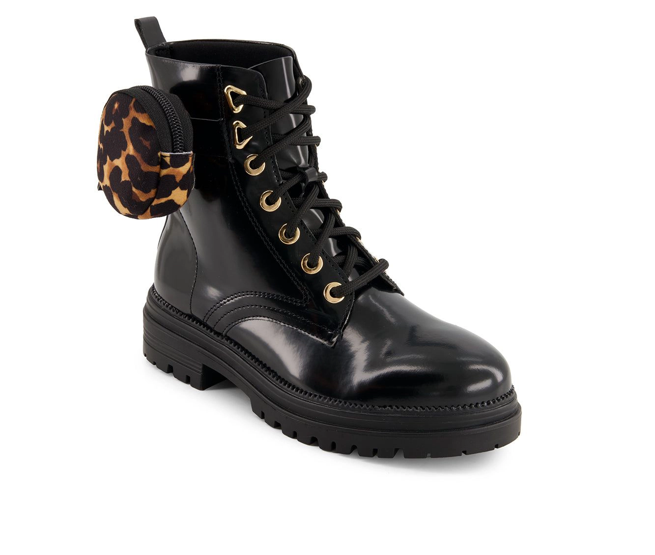 Andrea Womens Patent Boots With Bag