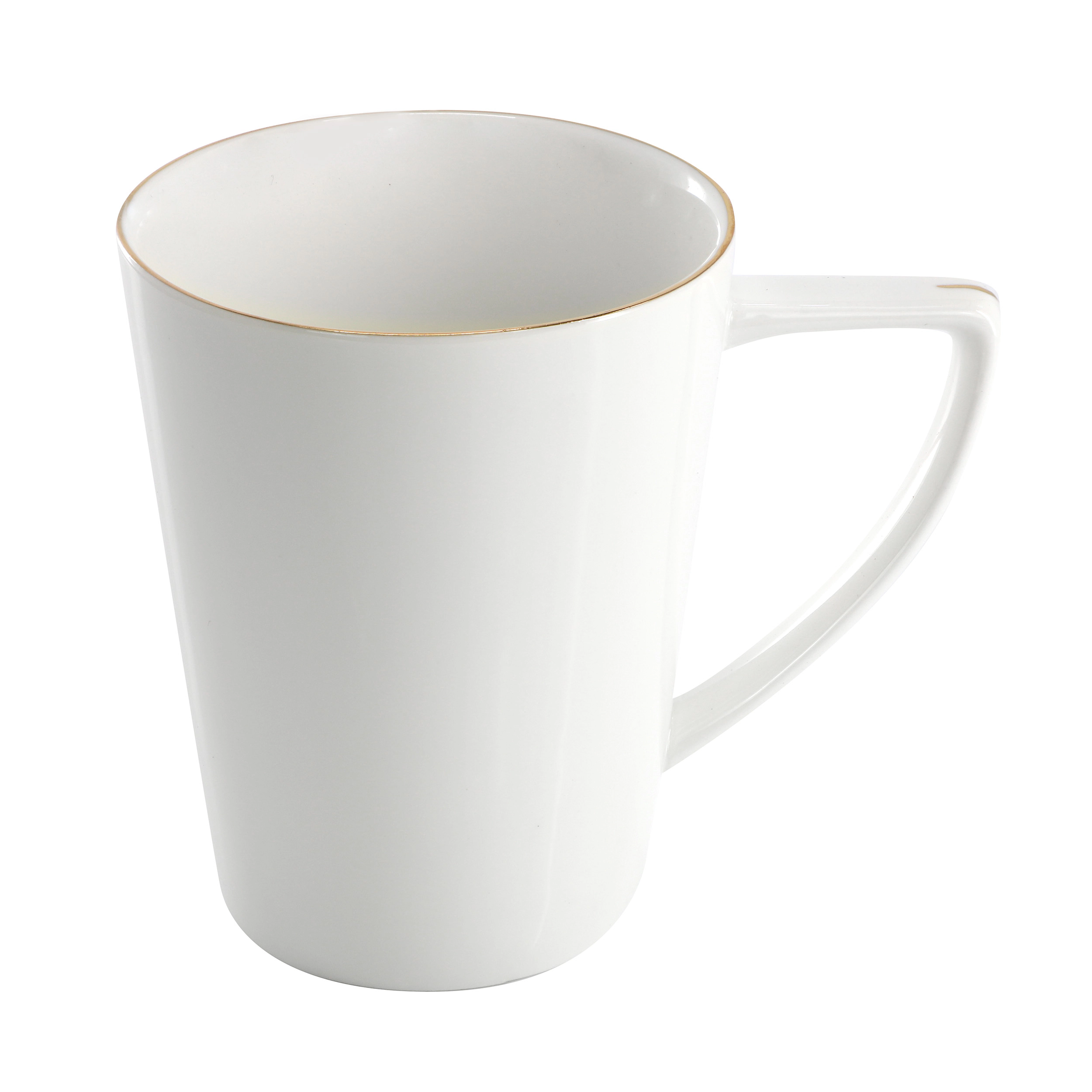 Martha Stewart Fine Ceramic 4 Piece 14 Ounce Angular Mug Set in White