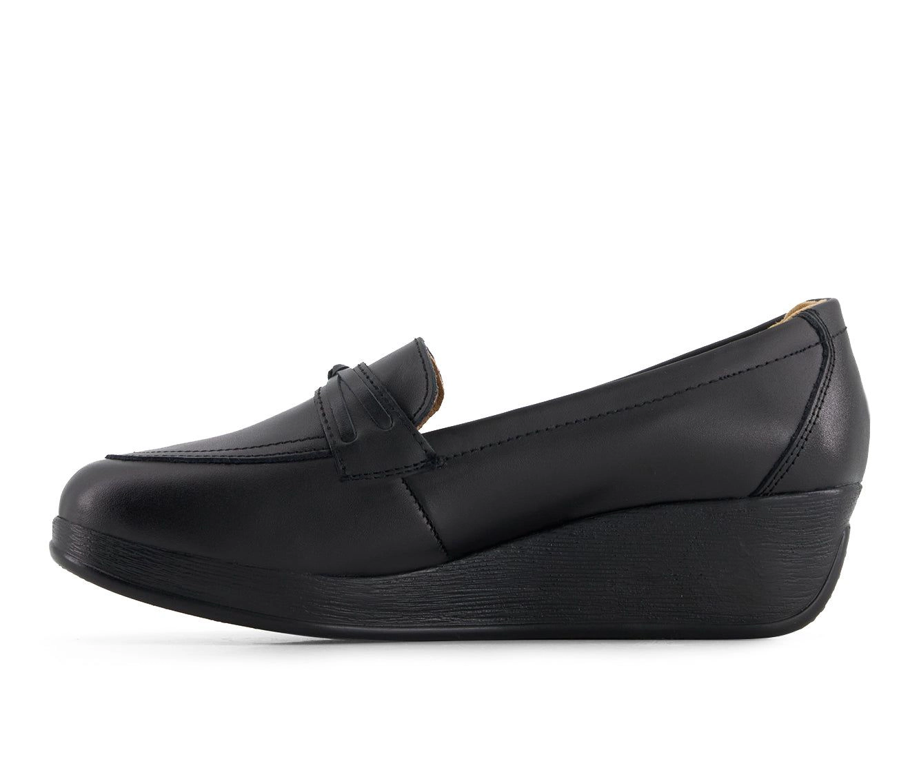 Andrea Womens Comfort Leather Platform Loafers