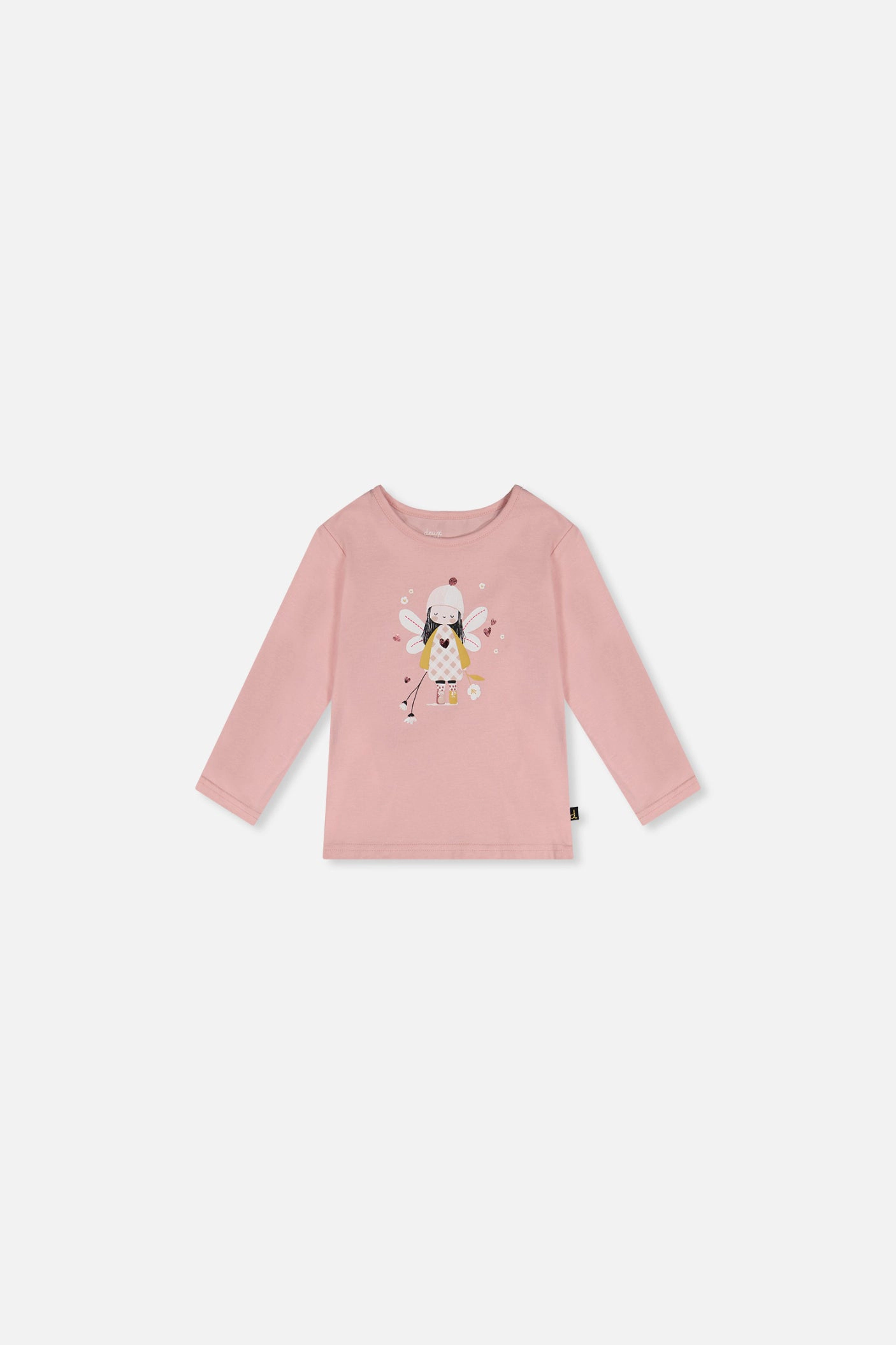 Deux par Girls Angel Graphic Organic Cotton Long Sleeve T-Shirt
