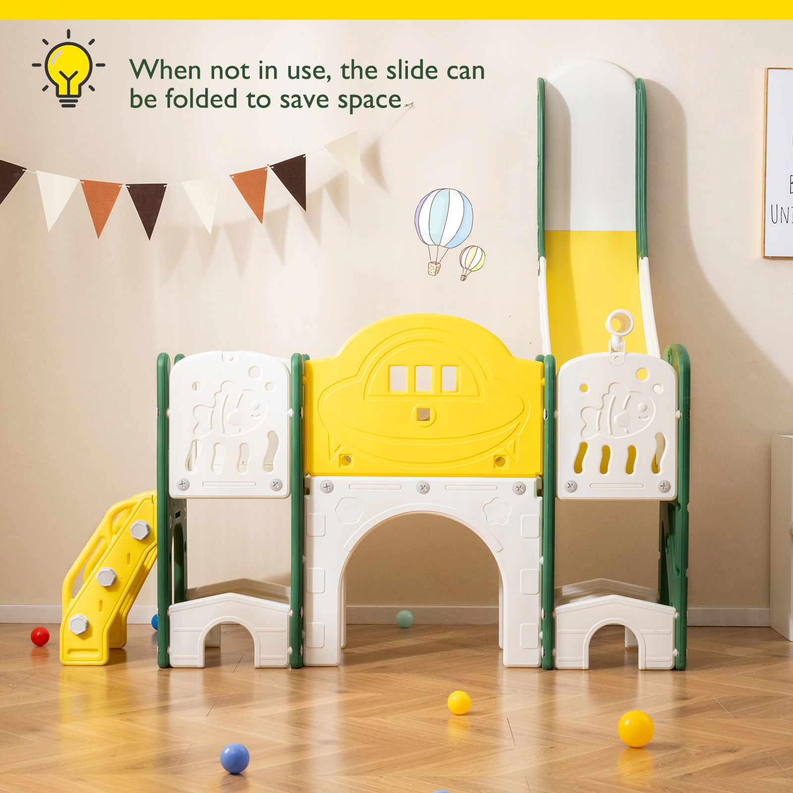 LJG 10 in 1 Toddler Slide Set Kids Slide and Climber Playset Indoor Playground