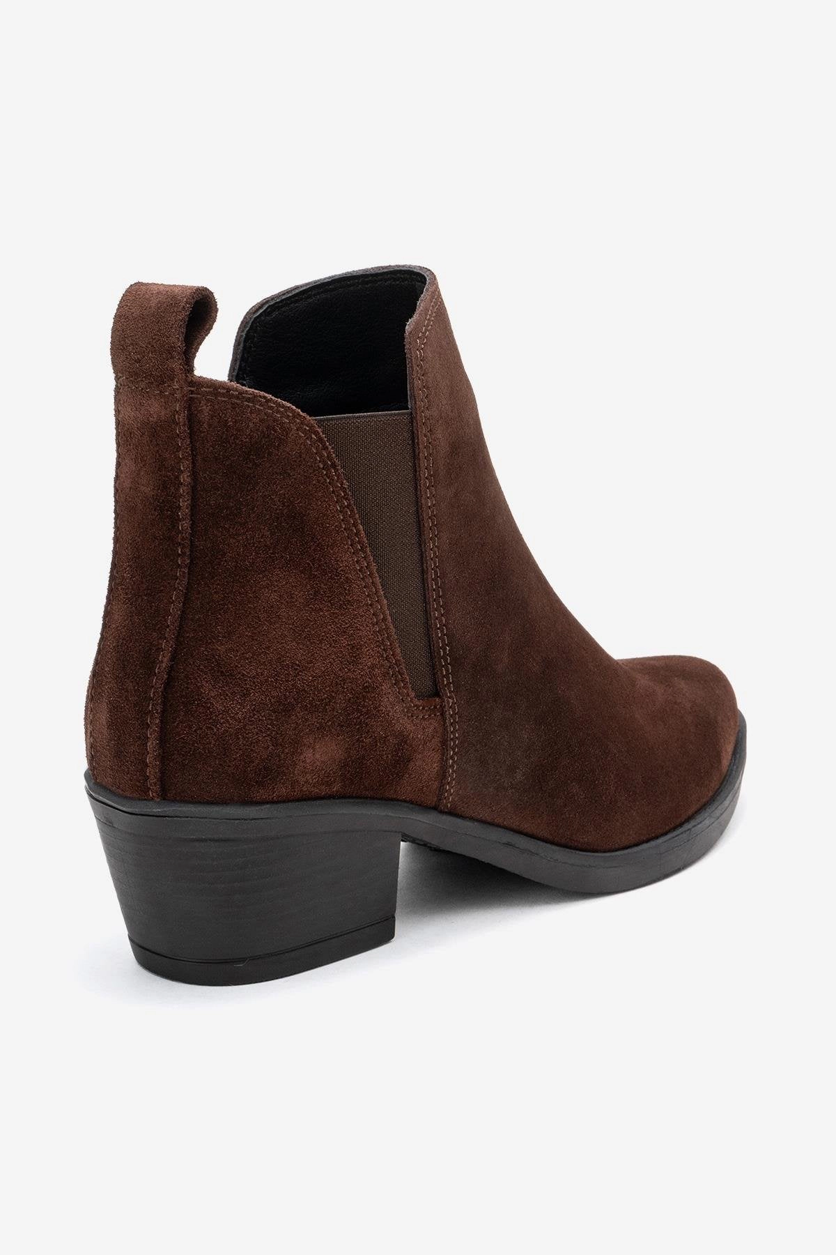 Forever & Always Womens Dovena Leather Block Heel Ankle Boots