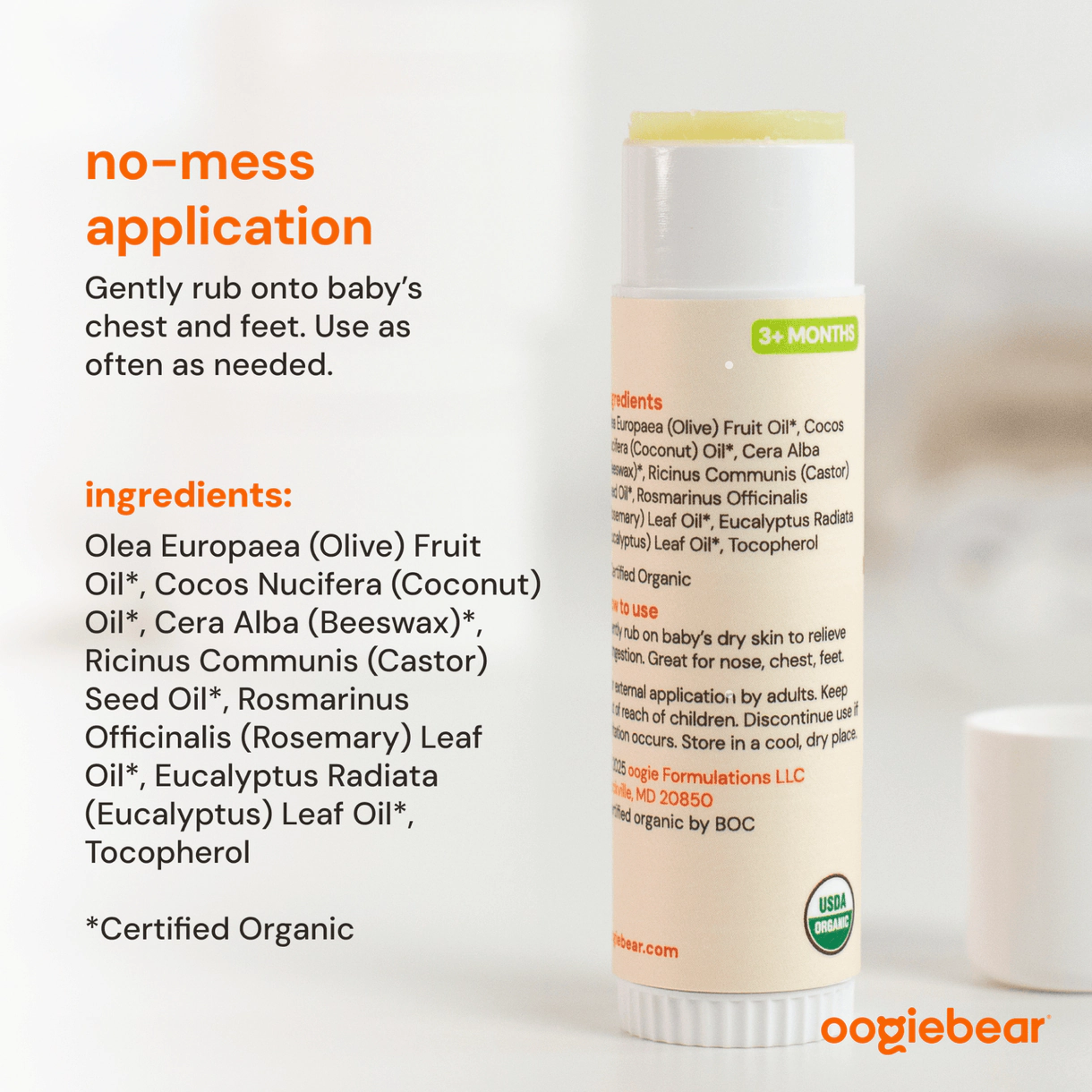 oogiebear Breathe Better Baby Organic Balm .5 Oz.