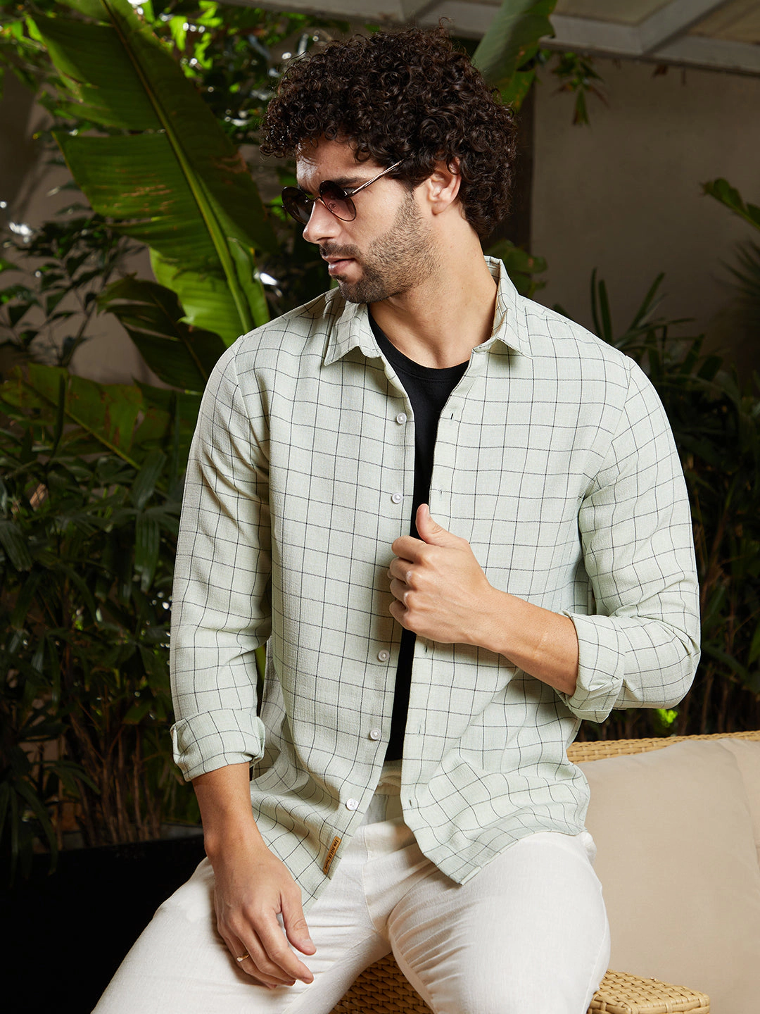 Campus Sutra Men's Graph Check Shirt