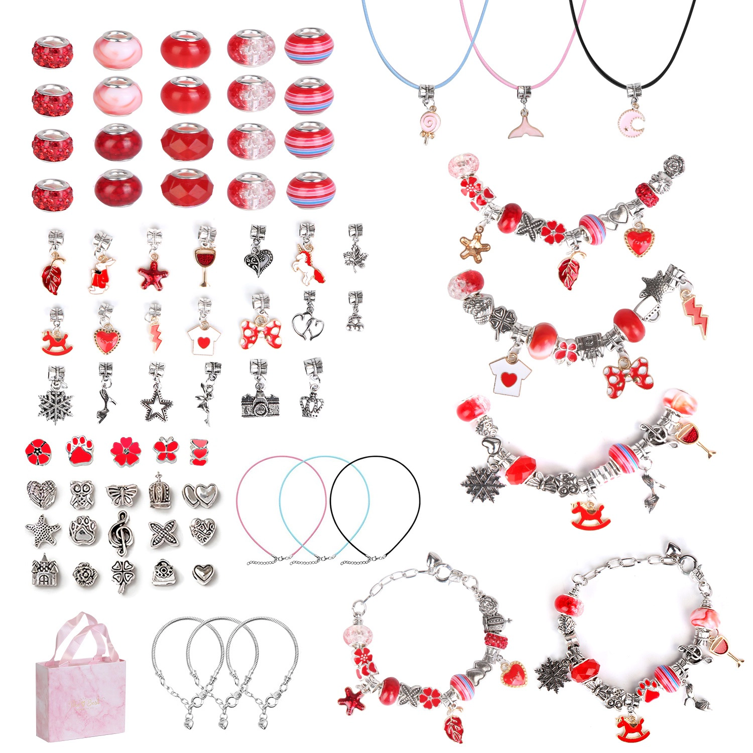 GBruno 66-Piece Charm Bracelet Making Kit