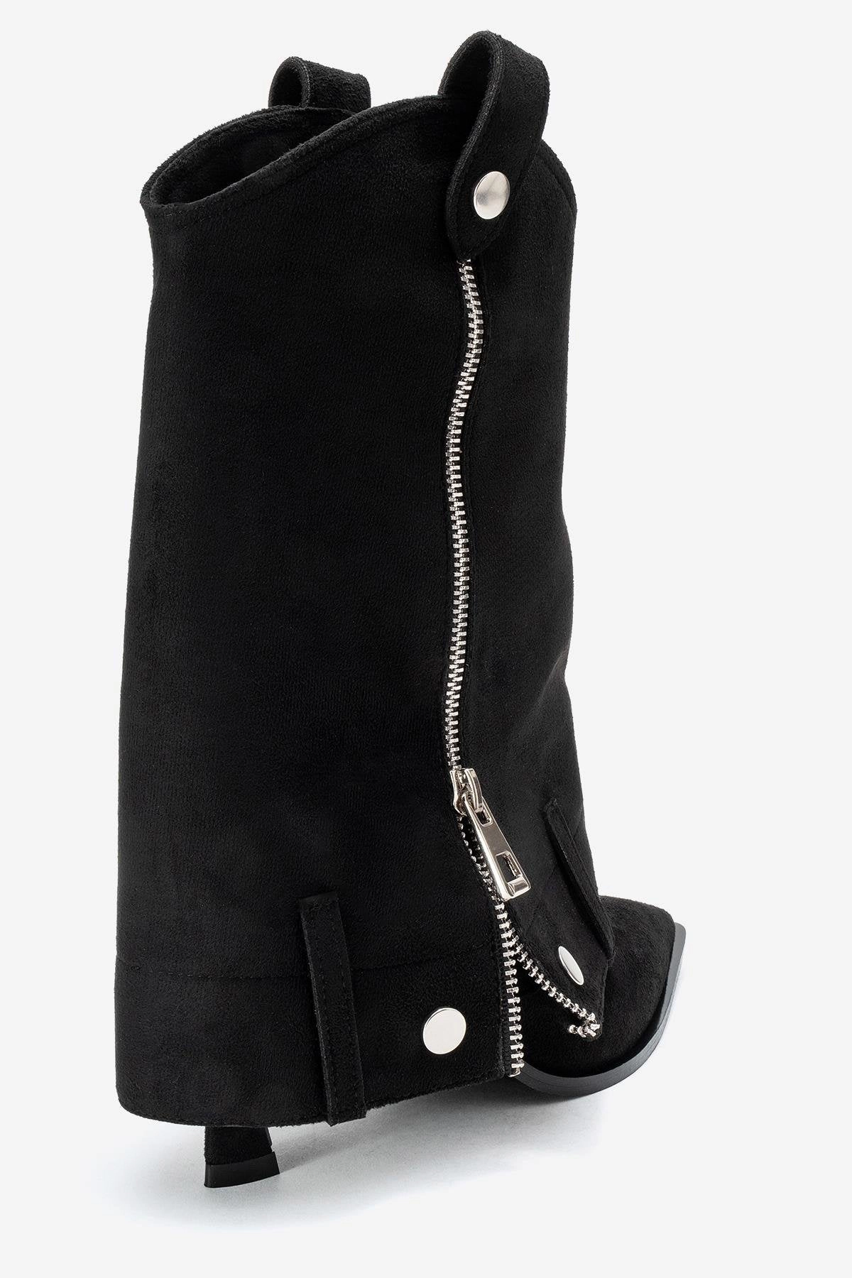 Prologue Shoes Womens Lola Zip Pointed Toe Heel Boot