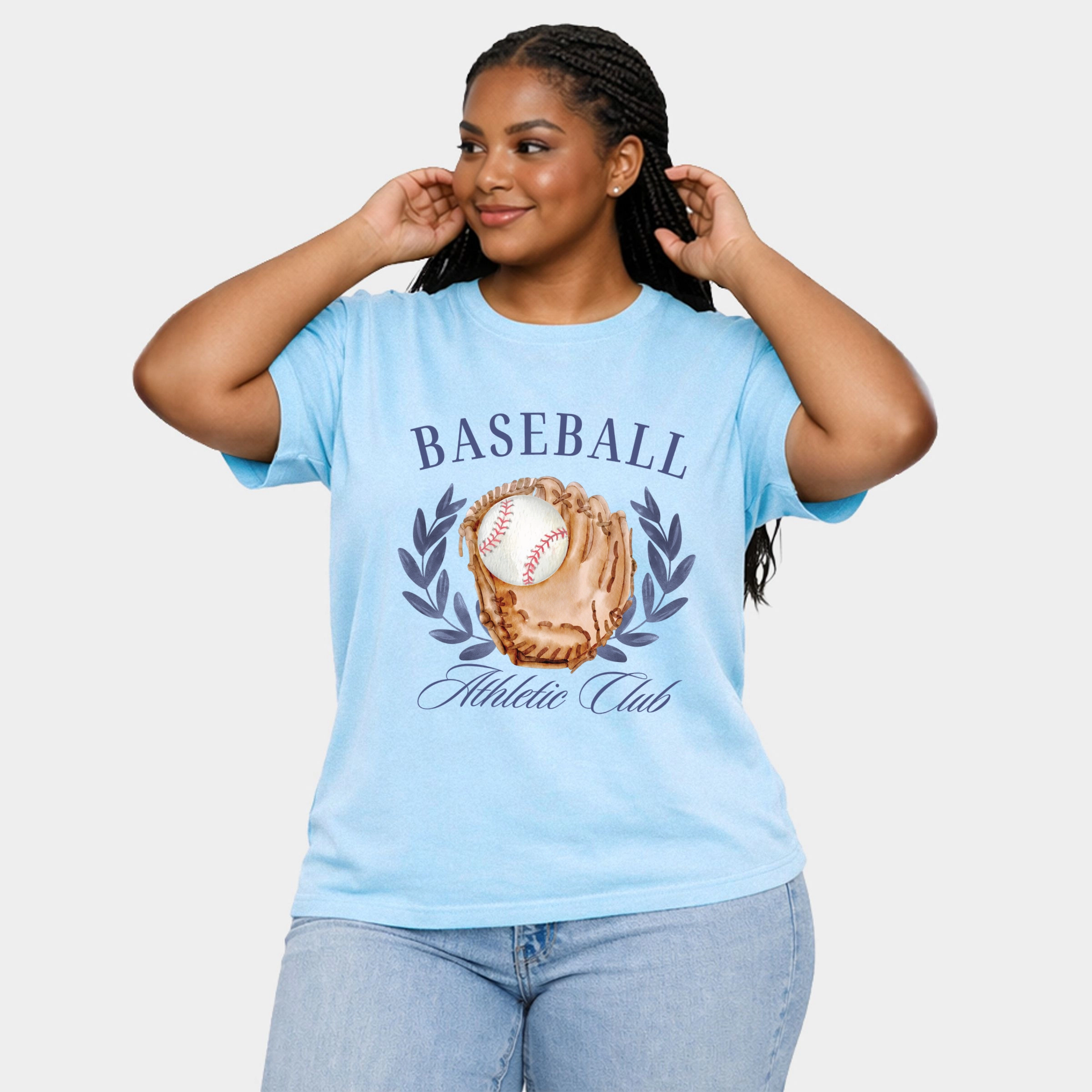Simply Sage Market - Baseball Athletic Club Women's Plus Sized Garment Dyed Graphic T-Shirt