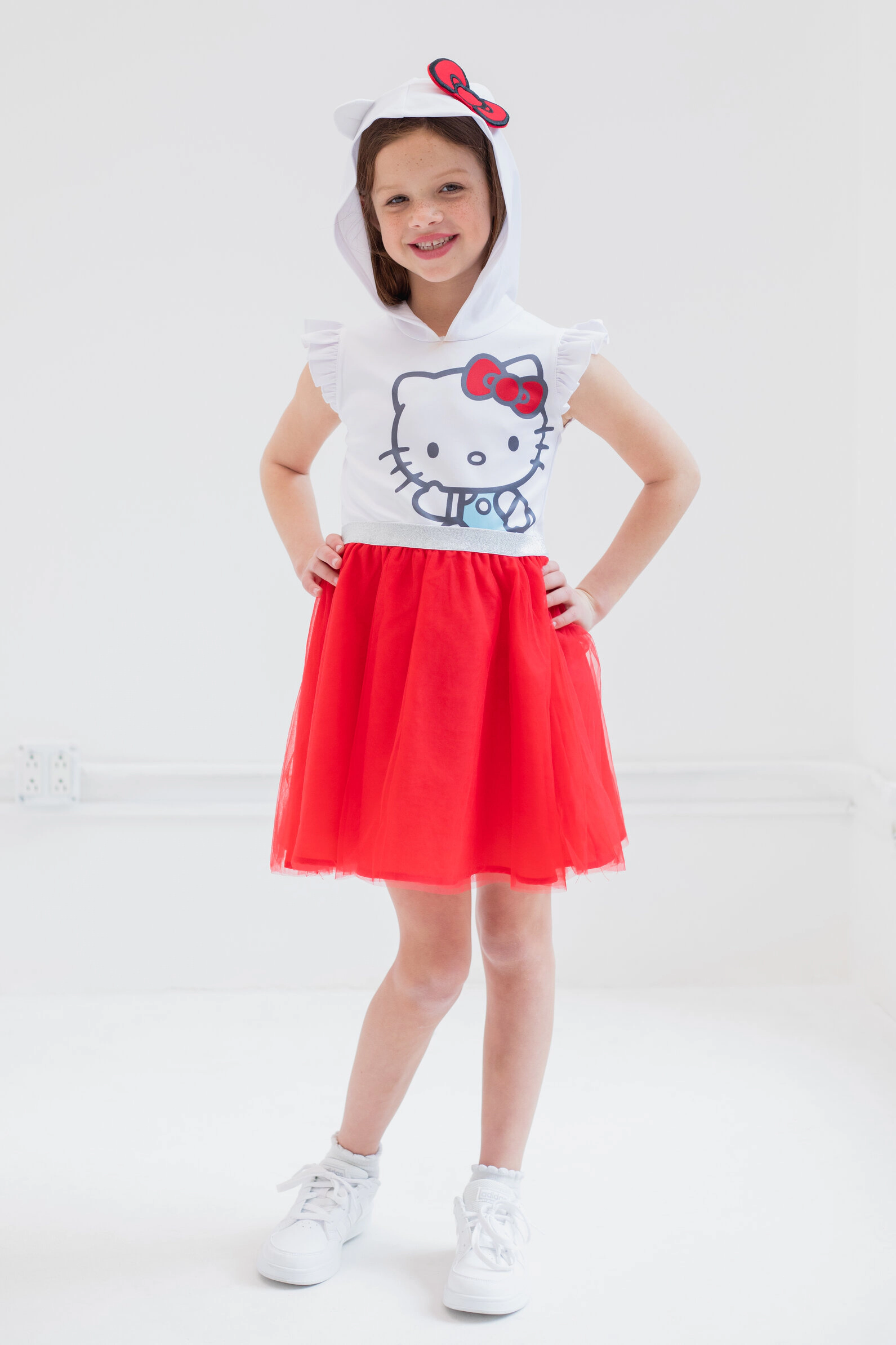 Hello Kitty Girls' Cosplay Hooded Tutu Dress