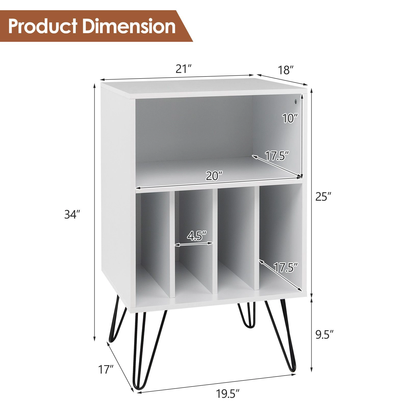 SlickBlue File Cabinet with Storage Shelves for Office Bedroom